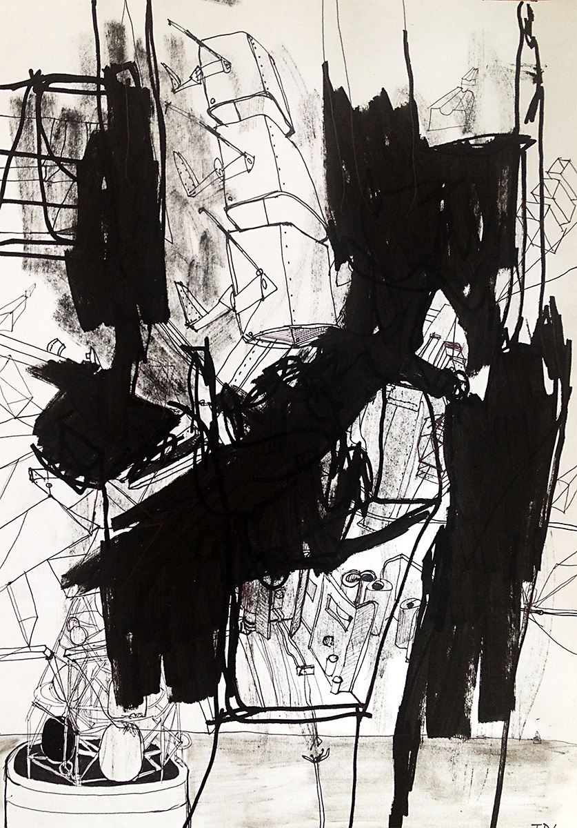 Drawings abstract, architectural, buildings, landscape, black ...