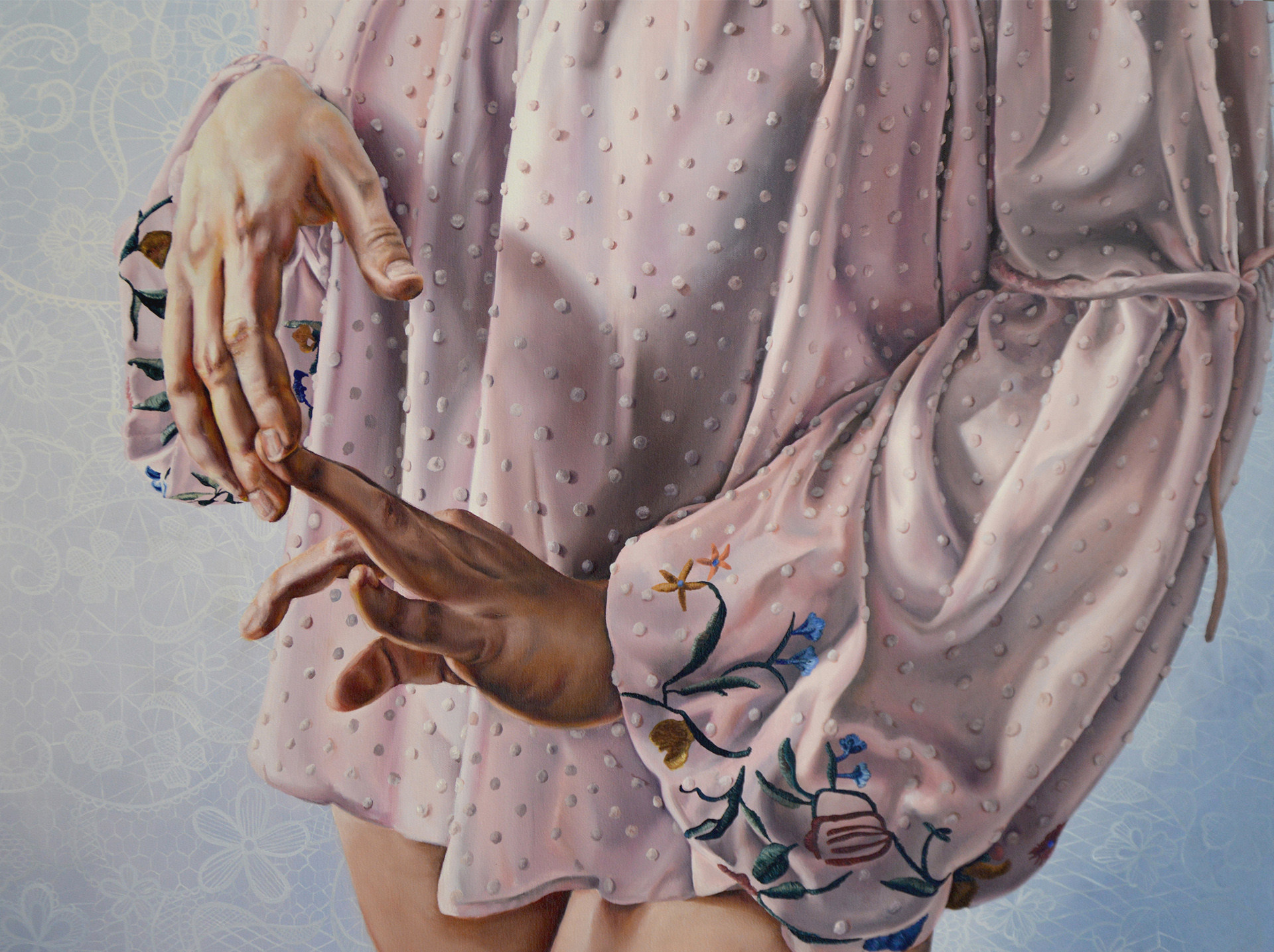 paintings, figurative, portraiture, bodies, people, sexuality, textiles, beige, blue, pastel, pink, white, cotton-canvas, oil, beautiful, clothing, contemporary-art, decorative, erotic, female, feminist, flowers, interior, interior-design, modern, modern-art, women, Buy original high quality art. Paintings, drawings, limited edition prints & posters by talented artists.