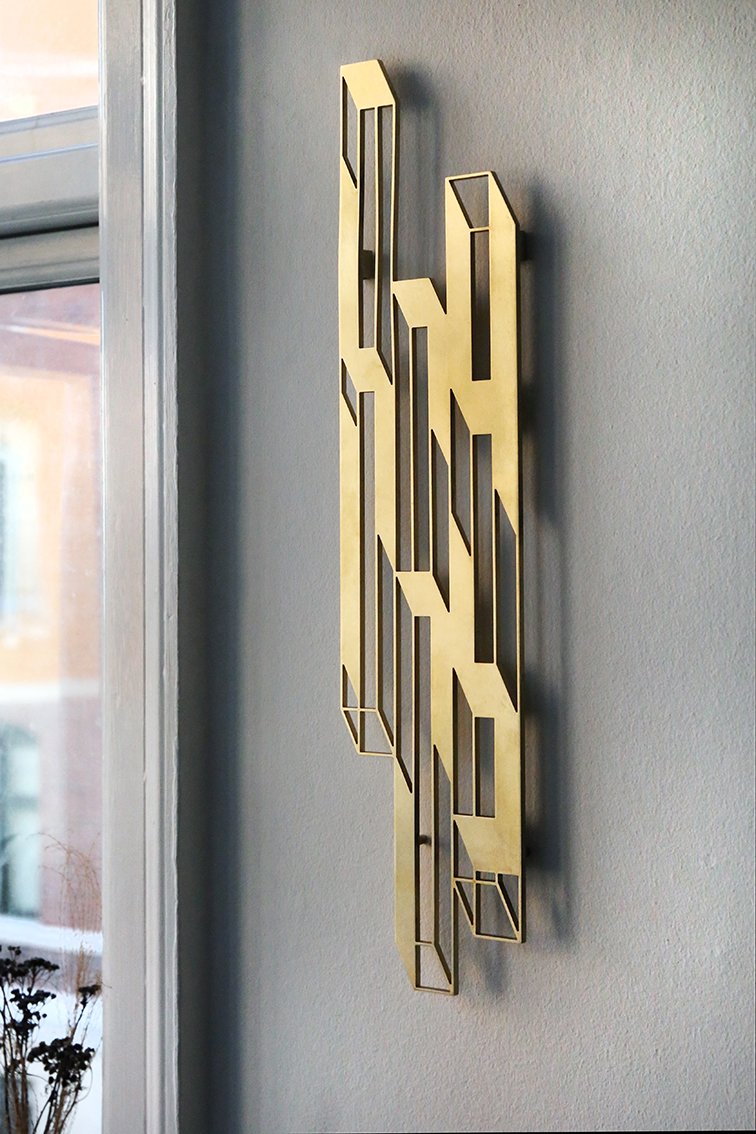 ISO I  /  In Transition | Sculptures | Tina Louise Hunderup | Beauton Art Gallery sculptures, abstract, aesthetic, geometric, monochrome, architecture, patterns, brown, gold, metal, abstract-forms, architectural, Buy original high quality art. Paintings, drawings, limited edition prints & posters by talented artists.