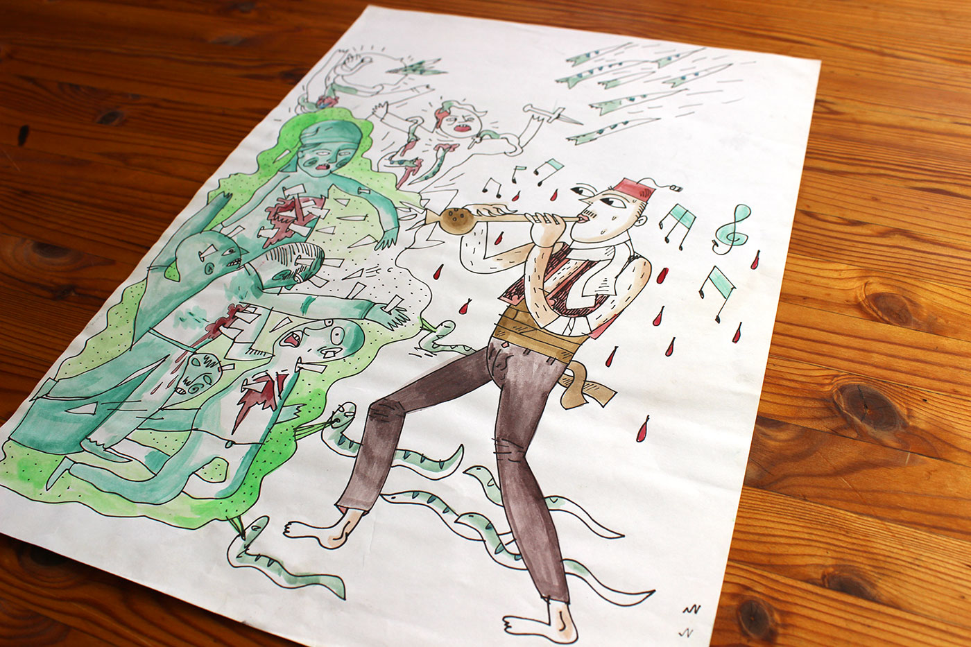 drawings, expressive, illustrative, portraiture, botany, cartoons, movement, black, brown, green, artliner, paper, marker, death, scenery, Buy original high quality art. Paintings, drawings, limited edition prints & posters by talented artists.