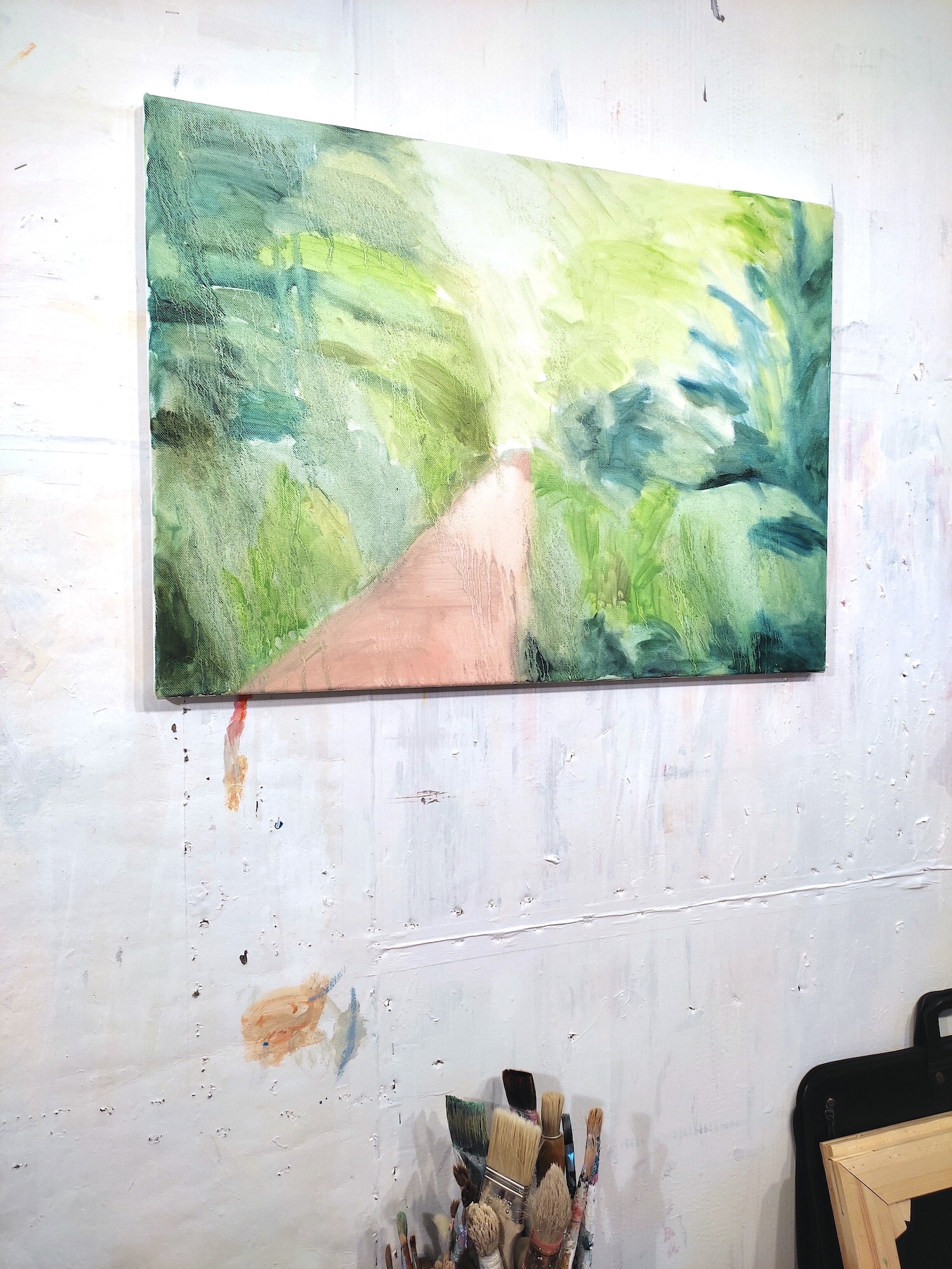 Amagerfælled  | Malerier | Rafael Guerrero Céspedes | Beauton Art Gallery malerier, æstetiske, nordisk, landskab, eskspressionisme, Scandinavisk, botanik, stemninger, forår, natur, årstider, pastel, grønne,  bomuldslærred, olie, atmosfære, smukke, samtidskunst, træer, dag, dekorative, skov, vandret, moderne-kunst, naturlig, naturealistiske, udendørs, sceneri, sommer, sol, symbolsk, rolige, vilde, københavn, Køb original kunst og kunstplakater. Malerier, tegninger, limited edition kunsttryk & plakater af dygtige kunstnere.