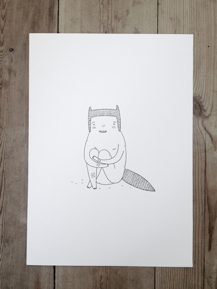 SMALL AND HAPPY - 21 x 30 cm - An original illustration by artist My Buemann talented artists, online art, beautiful illustrations and drawings