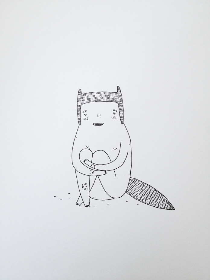 SMALL AND HAPPY - 21 x 30 cm - An original illustration by artist My Buemann talented artists, online art, beautiful illustrations and drawings