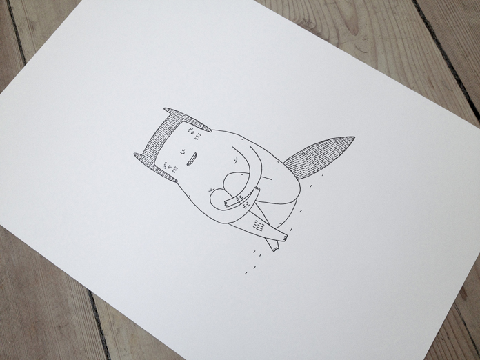 SMALL AND HAPPY - 21 x 30 cm - An original illustration by artist My Buemann talented artists, online art, beautiful illustrations and drawings