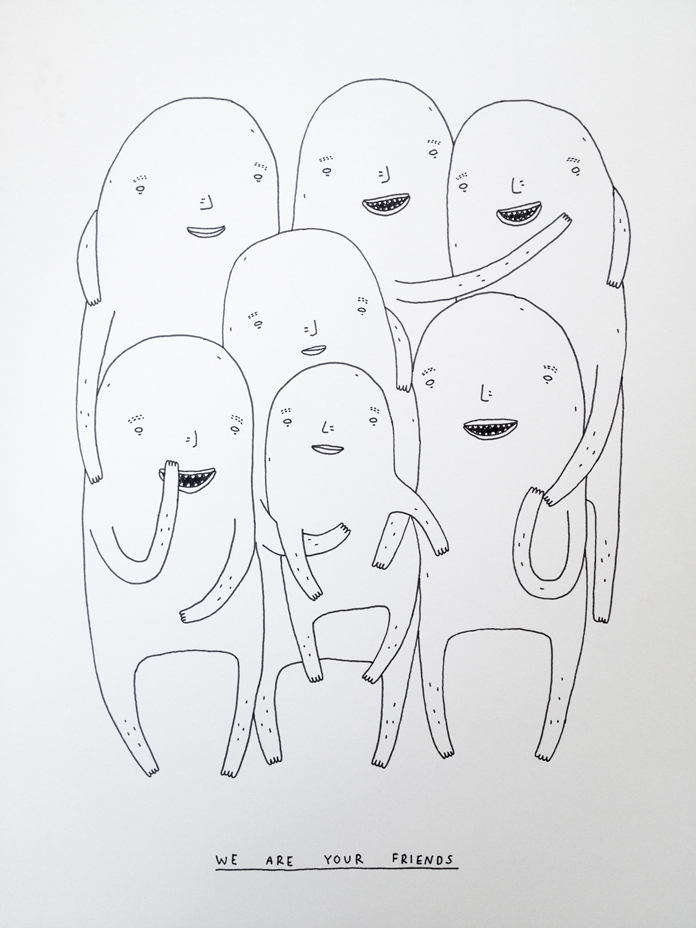 WE ARE YOUR FRIENDS. An original illustration by My Buemann. Online art gallery ARTUNIKA - Paintings, Illustrations, Drawings and Photography