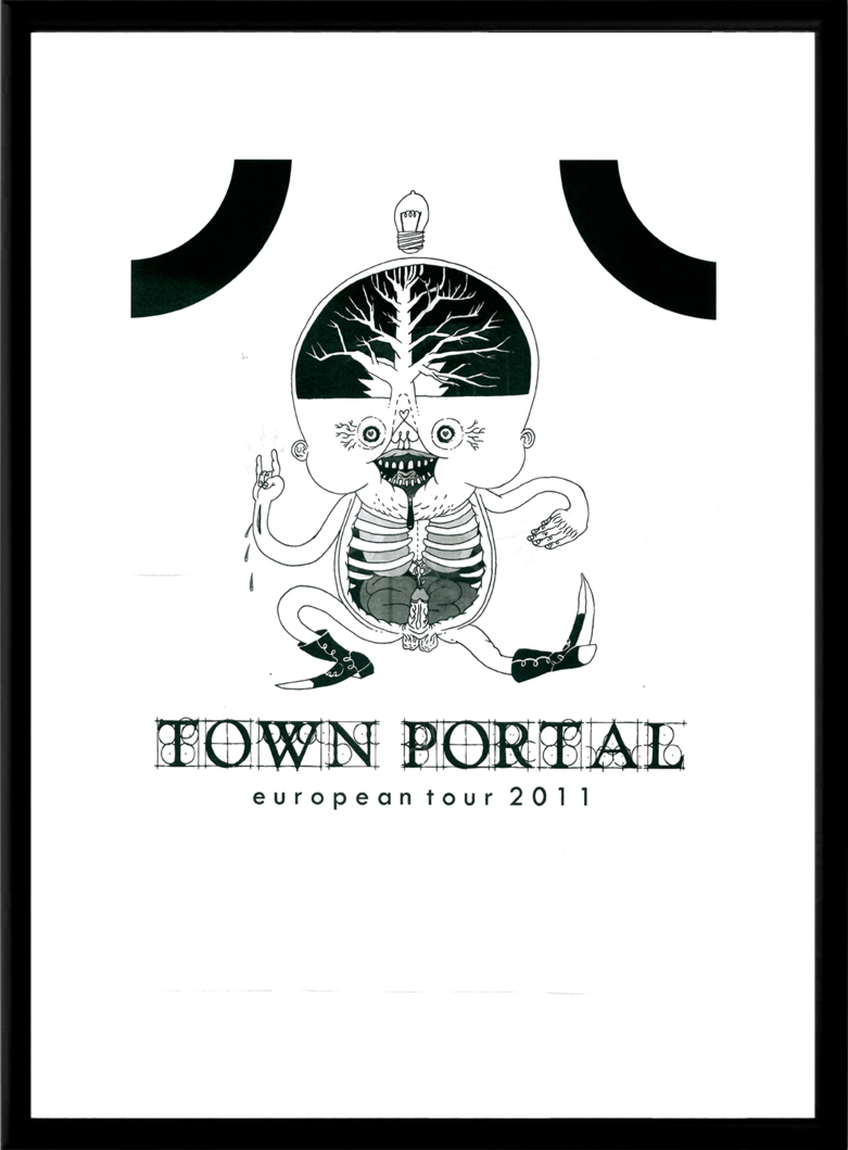 Town Portal | Drawings | Patrick Ringsborg | Beauton Art Gallery drawings, figurative, pop, portraiture, surrealistic, humor, black, white, paper, marker, amusing, street-art, Buy original high quality art. Paintings, drawings, limited edition prints & posters by talented artists.