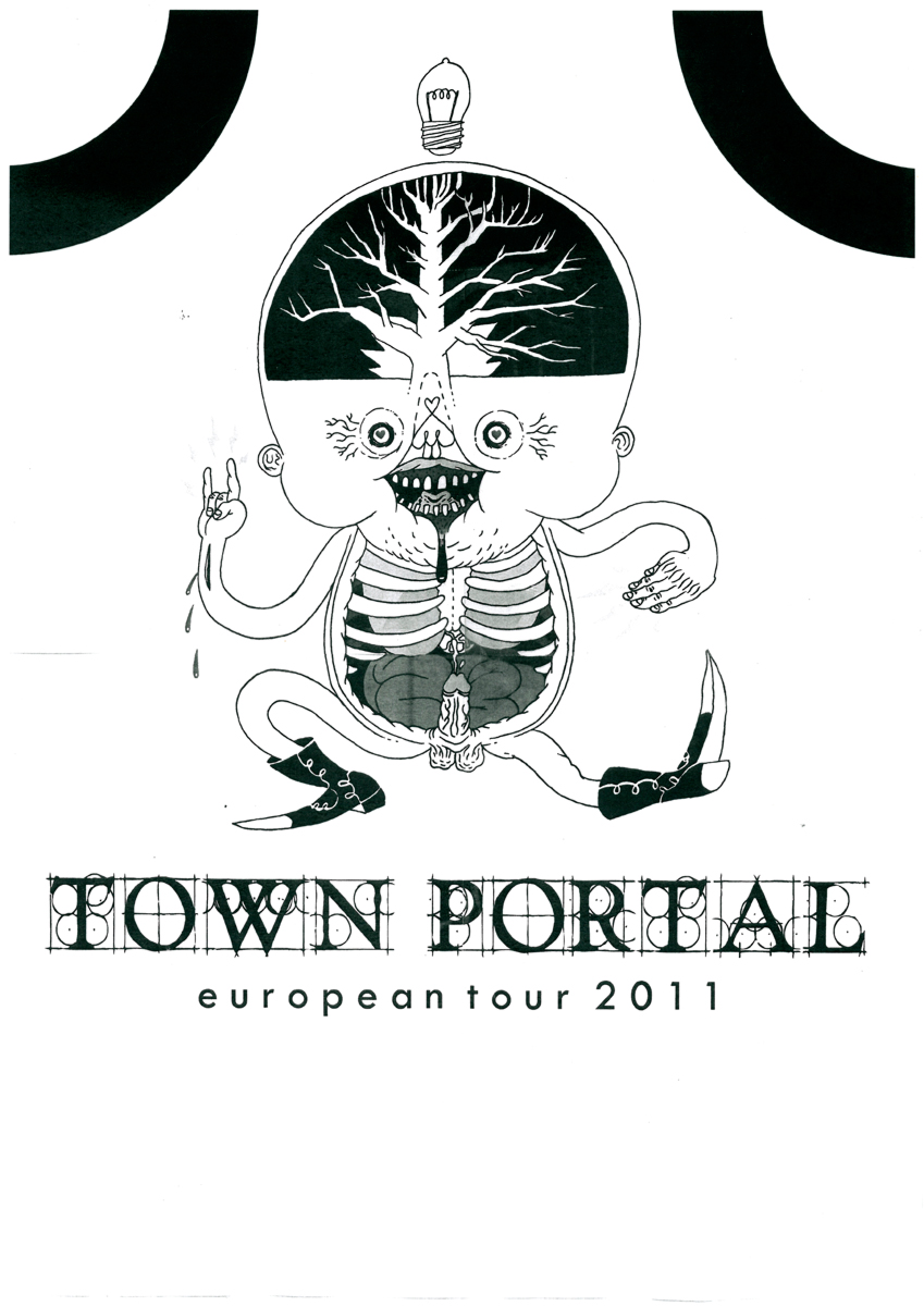 Town Portal | Drawings | Patrick Ringsborg | Beauton Art Gallery drawings, figurative, pop, portraiture, surrealistic, humor, black, white, paper, marker, amusing, street-art, Buy original high quality art. Paintings, drawings, limited edition prints & posters by talented artists.