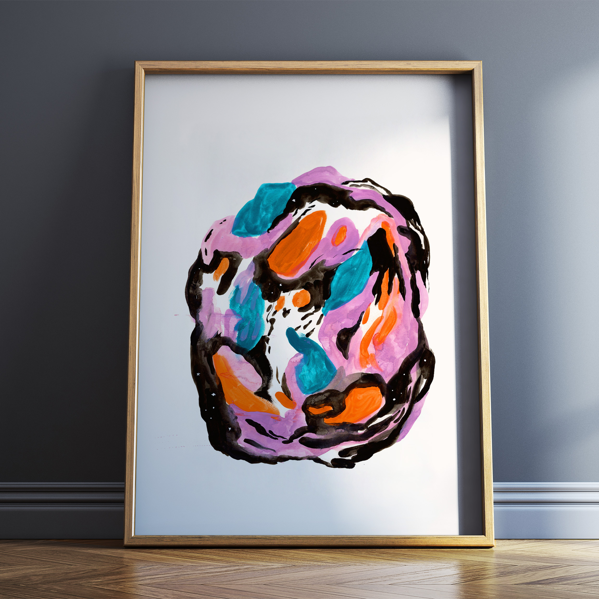 drawings, gouache-painting, watercolor-paintings, abstract, colorful, botany, movement, patterns, black, blue, orange, violet, paper, watercolor, abstract-forms, danish, decorative, design, interior, interior-design, nordic, scandinavien, vivid, Buy original high quality art. Paintings, drawings, limited edition prints & posters by talented artists.