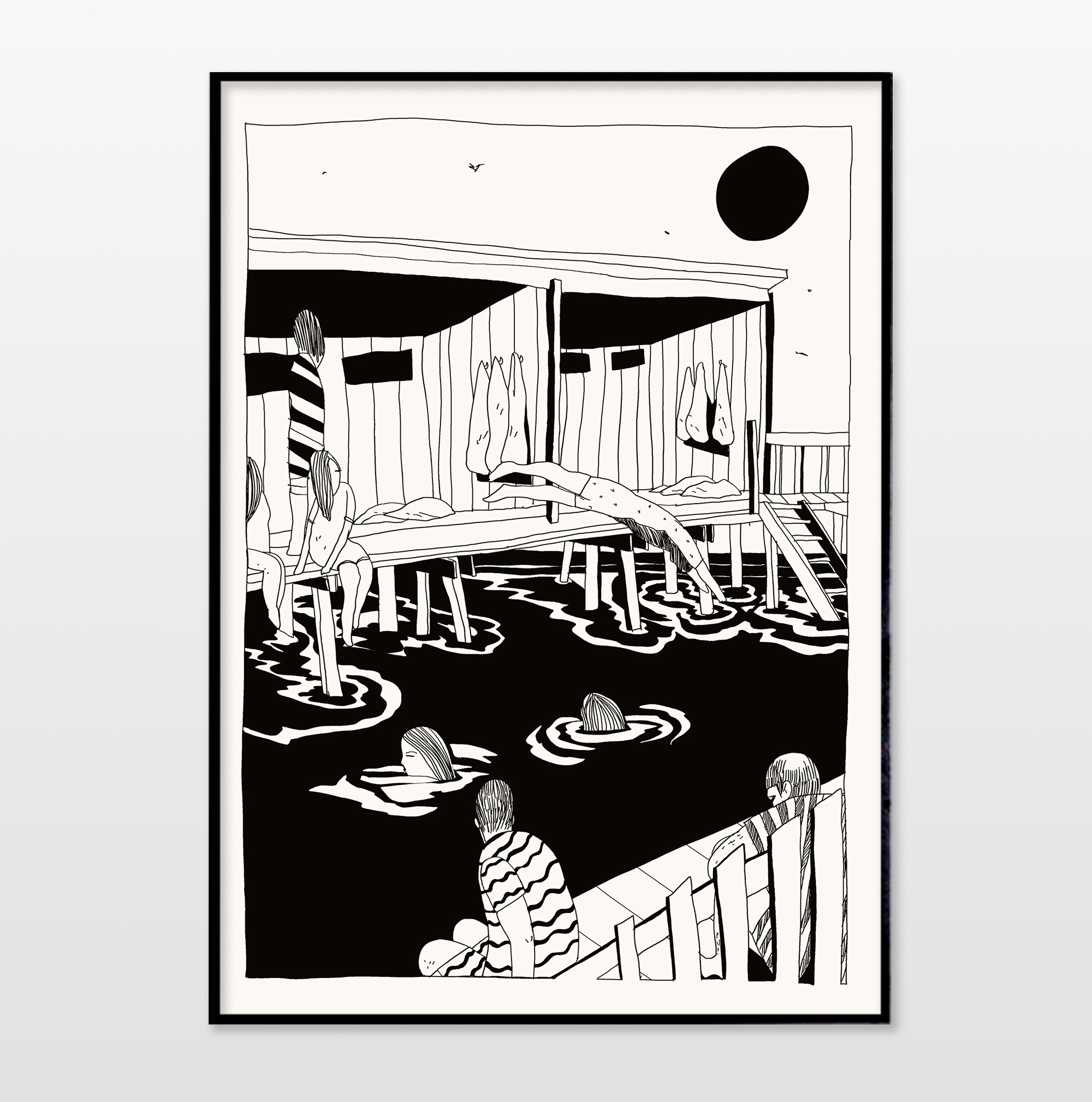 posters, giclee, graphical, illustrative, monochrome, portraiture, architecture, bodies, nature, seasons, black, white, ink, paper, beach, contemporary-art, copenhagen, danish, decorative, design, interior, interior-design, love, modern, modern-art, nordic, posters, scandinavien, water, Buy original high quality art. Paintings, drawings, limited edition prints & posters by talented artists.