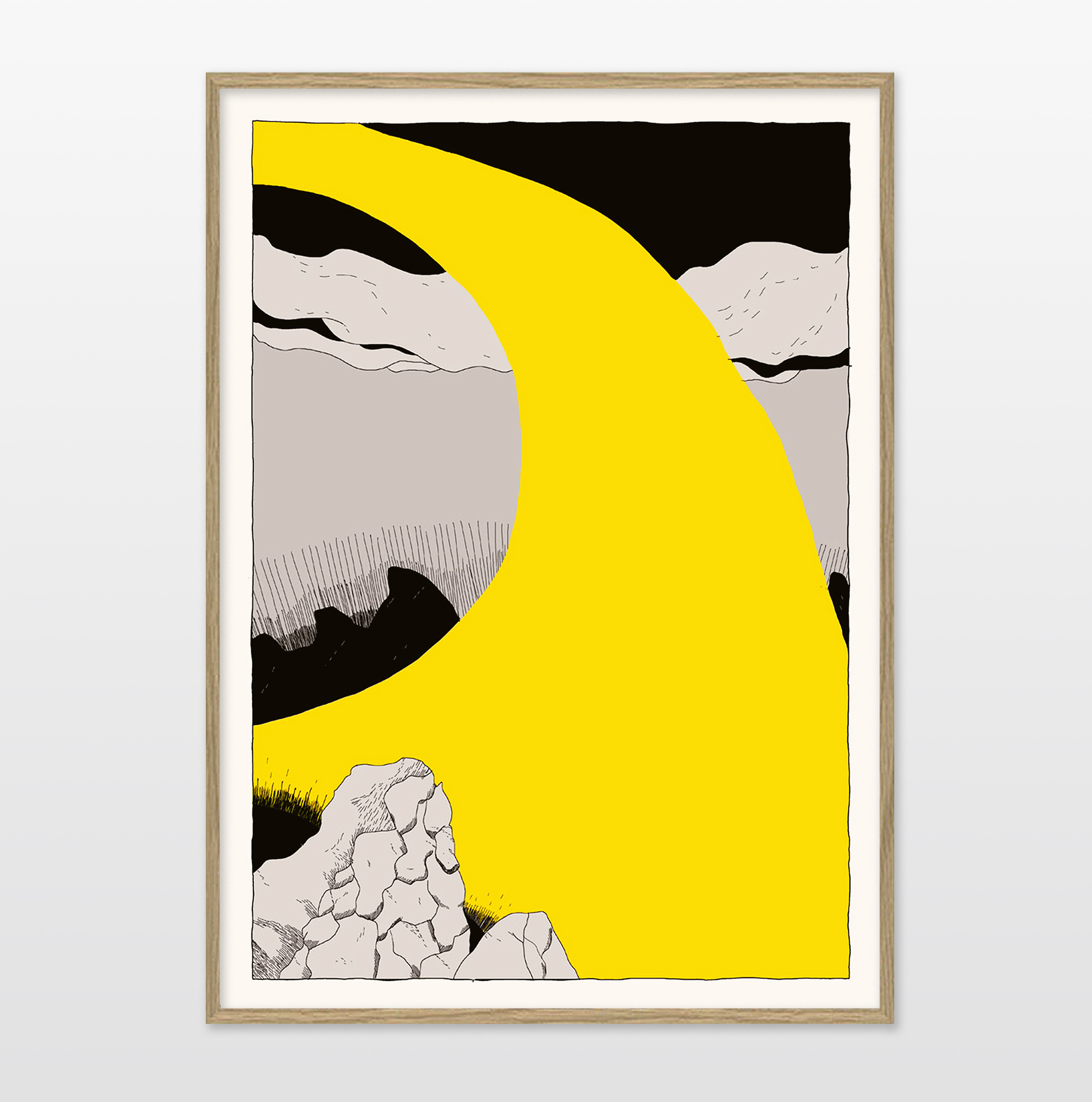 posters-prints, giclee-print, abstract, graphical, illustrative, landscape, cartoons, movement, nature, black, grey, yellow, paper, abstract-forms, contemporary-art, danish, decorative, design, interior, interior-design, modern, modern-art, nordic, posters, prints, scandinavien, scenery, Buy original high quality art. Paintings, drawings, limited edition prints & posters by talented artists.