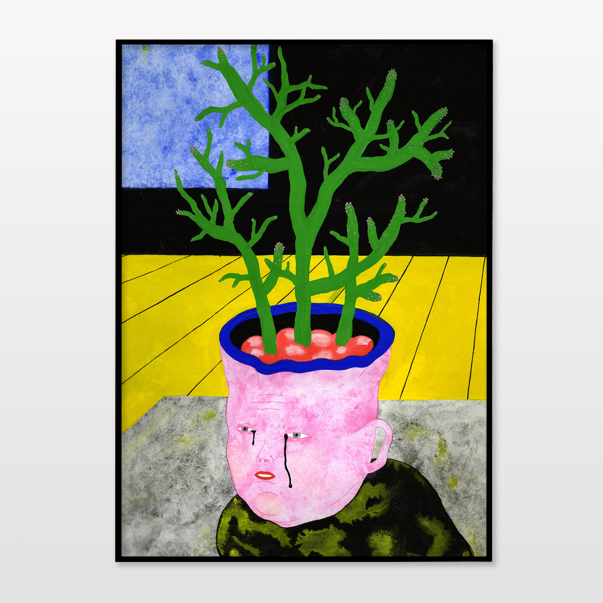 posters-prints, giclee-print, colorful, figurative, portraiture, surrealistic, botany, cartoons, humor, people, blue, grey, pink, yellow, ink, paper, amusing, contemporary-art, copenhagen, danish, decorative, design, faces, feminist, flowers, interior, interior-design, modern, modern-art, nordic, plants, posters, prints, scandinavien, Buy original high quality art. Paintings, drawings, limited edition prints & posters by talented artists.