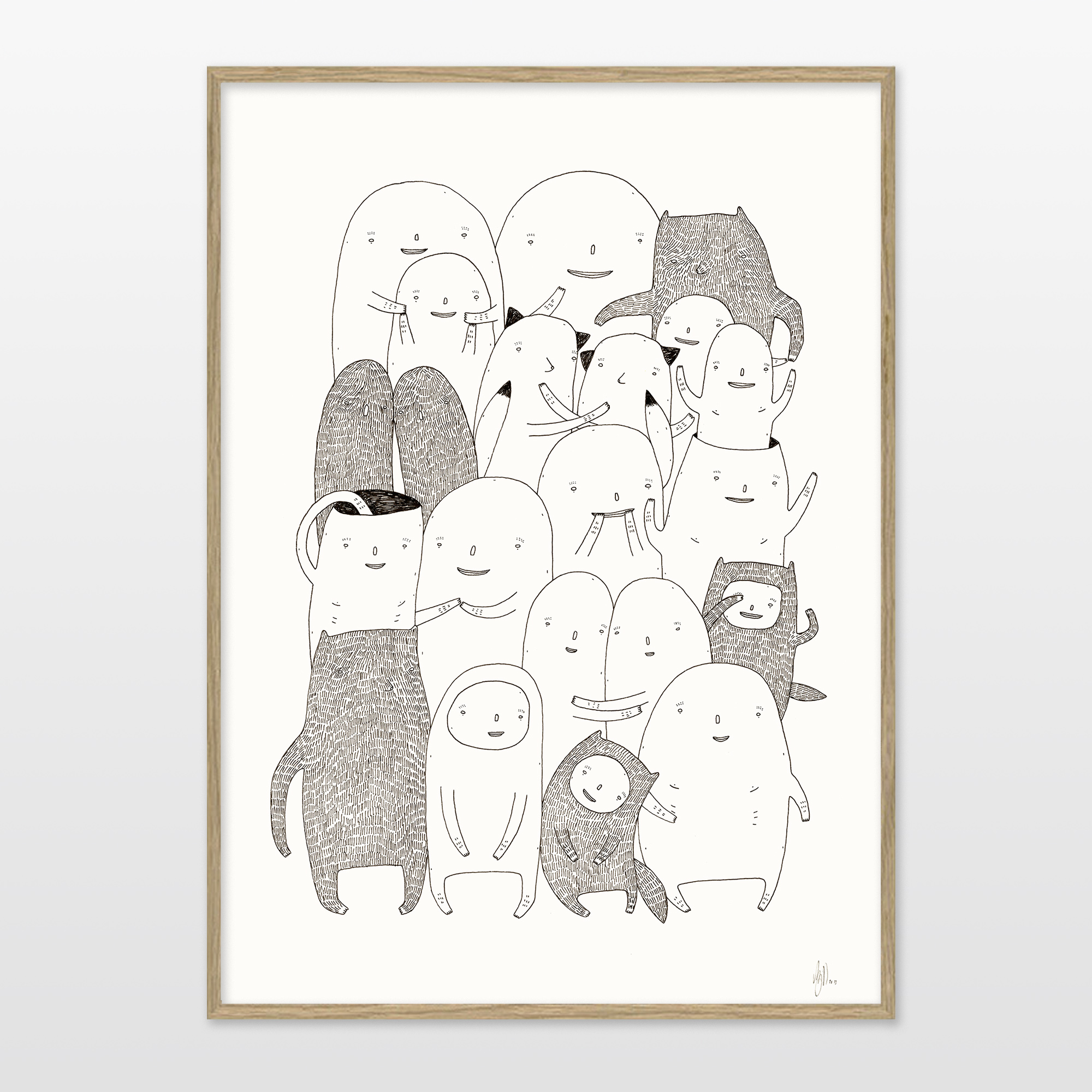 art-prints, giclee, family-friendly, illustrative, minimalistic, cartoons, children, humor, moods, pets, black, white, ink, paper, copenhagen, cute, danish, decorative, design, interior, interior-design, modern, modern-art, nordic, posters, prints, scandinavien, Buy original high quality art. Paintings, drawings, limited edition prints & posters by talented artists.