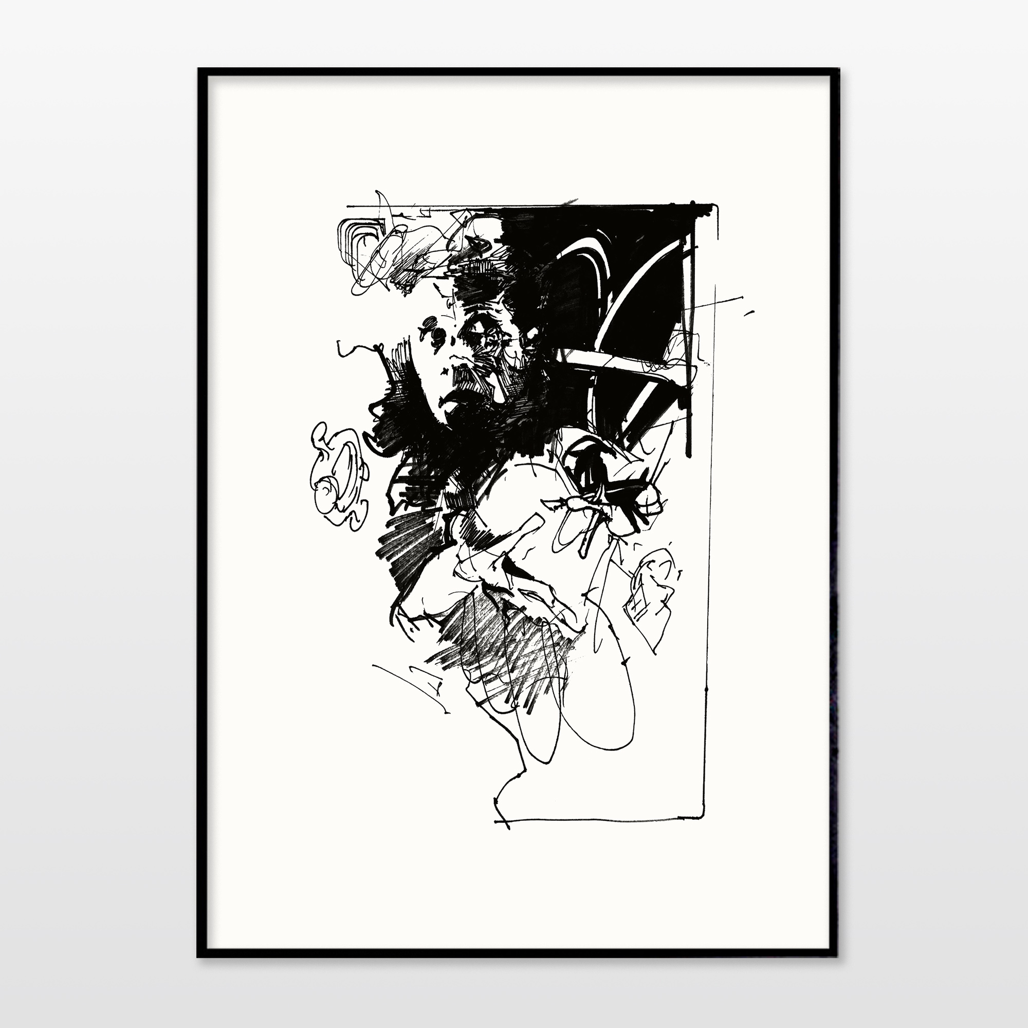 posters-prints, giclee-print, abstract, expressive, figurative, portraiture, patterns, people, black, white, ink, paper, black-and-white, contemporary-art, danish, decorative, design, expressionism, faces, interior, interior-design, modern, modern-art, nordic, posters, prints, scandinavien, Buy original high quality art. Paintings, drawings, limited edition prints & posters by talented artists.