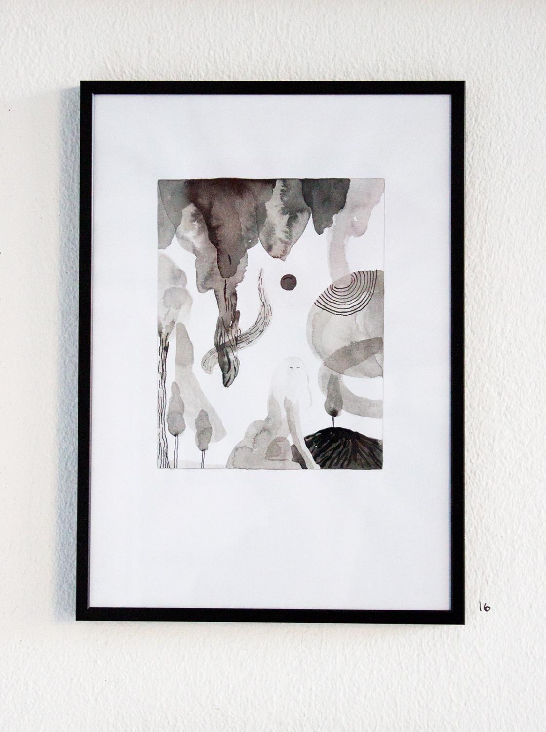 drawings, gouache, watercolors, abstract, aesthetic, family-friendly, illustrative, monochrome, botany, patterns, beige, black, white, gouache, ink, paper, watercolor, abstract-forms, beautiful, black-and-white, decorative, design, flowers, interior, interior-design, plants, Buy original high quality art. Paintings, drawings, limited edition prints & posters by talented artists.