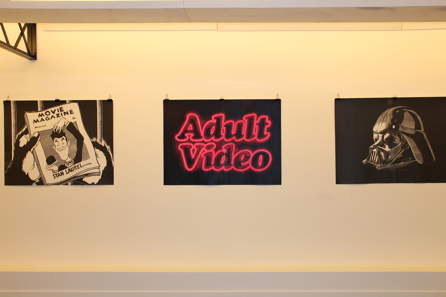 Adult Video Pink - 140 x 100 cm. Limited edition linocut print by Marta Banaszak ADULT VIDEO linocut_detail