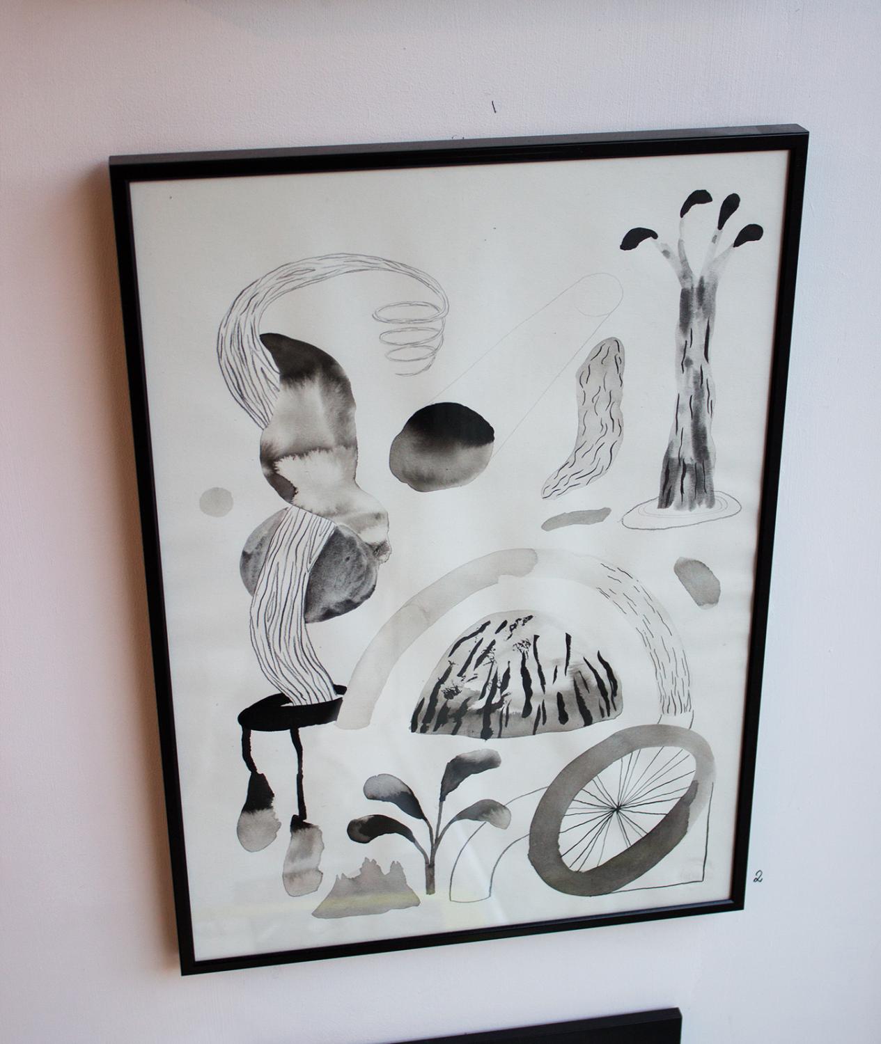 Nature I | Drawings, Gouache, Watercolors | Emilie Aastrup | Beauton Art Gallery drawings, gouache, watercolors, abstract, aesthetic, landscape, monochrome, botany, nature, patterns, beige, black, paper, watercolor, abstract-forms, beautiful, black-and-white, decorative, flowers, interior, interior-design, plants, pretty, trees, Buy original high quality art. Paintings, drawings, limited edition prints & posters by talented artists.