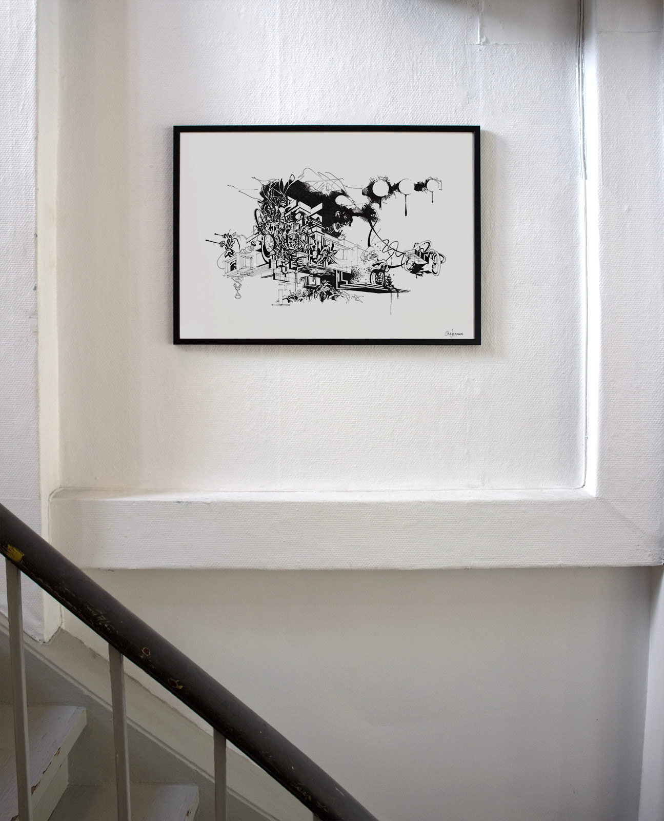 Architect Series III | Posters, Giclee | Ola Juliussen | Beauton Art Gallery posters, giclee, aesthetic, geometric, graphical, monochrome, architecture, botany, nature, patterns, black, white, ink, paper, abstract-forms, architectural, black-and-white, buildings, contemporary-art, danish, decorative, design, interior, interior-design, modern, modern-art, nordic, plants, scandinavien, scenery, Buy original high quality art. Paintings, drawings, limited edition prints & posters by talented artists.
