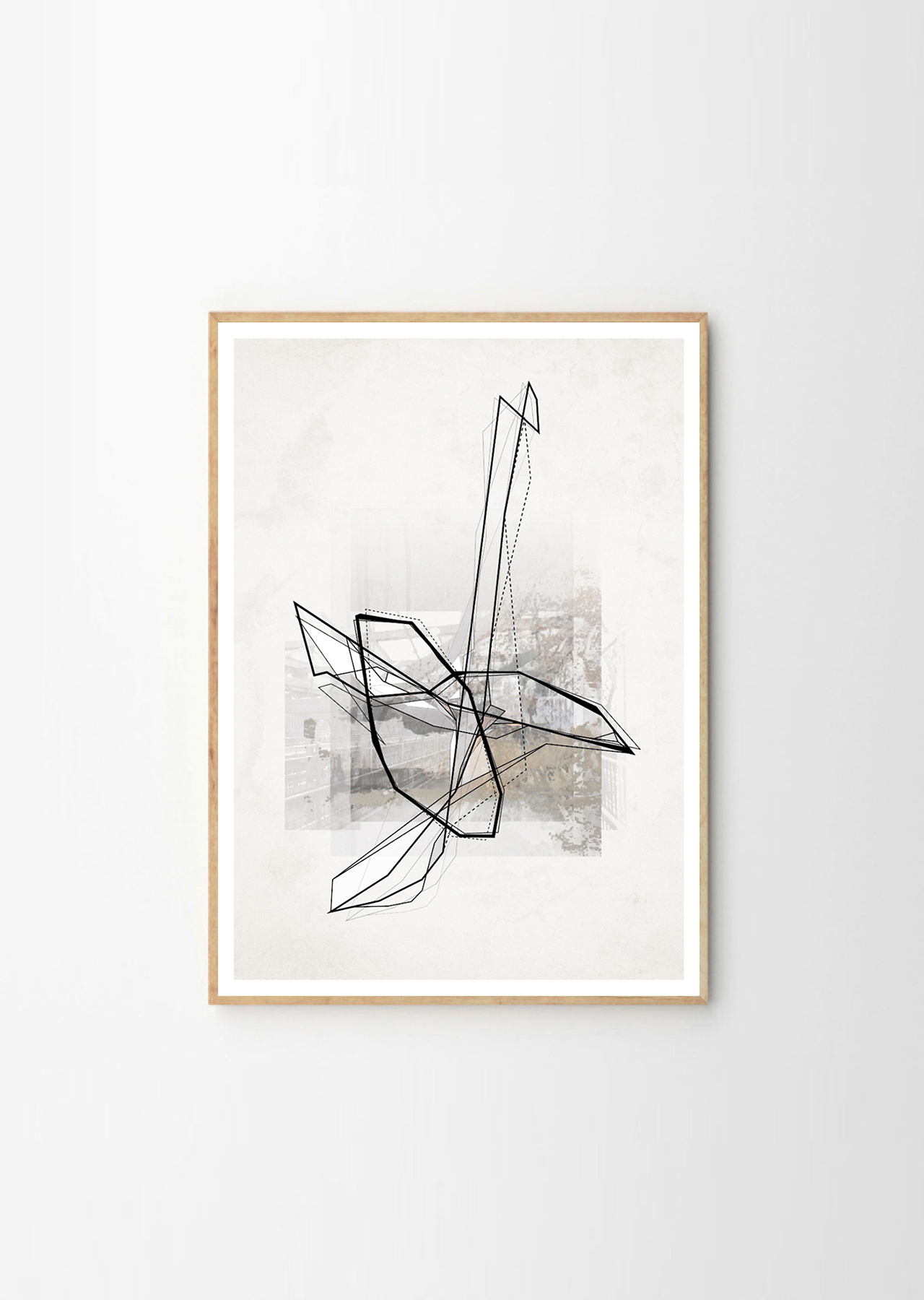 Bridges | Posters-prints, Photographs, Collages, New-media | Tina Louise Hunderup | Beauton Art Gallery posters-prints, photographs, collages, new-media, abstract, geometric, graphical, monochrome, architecture, brown, grey, ink, paper, abstract-forms, architectural, black-and-white, buildings, cities, copenhagen, danish, decorative, design, interior, interior-design, modern, modern-art, natural, nordic, scandinavien, Buy original high quality art. Paintings, drawings, limited edition prints & posters by talented artists.