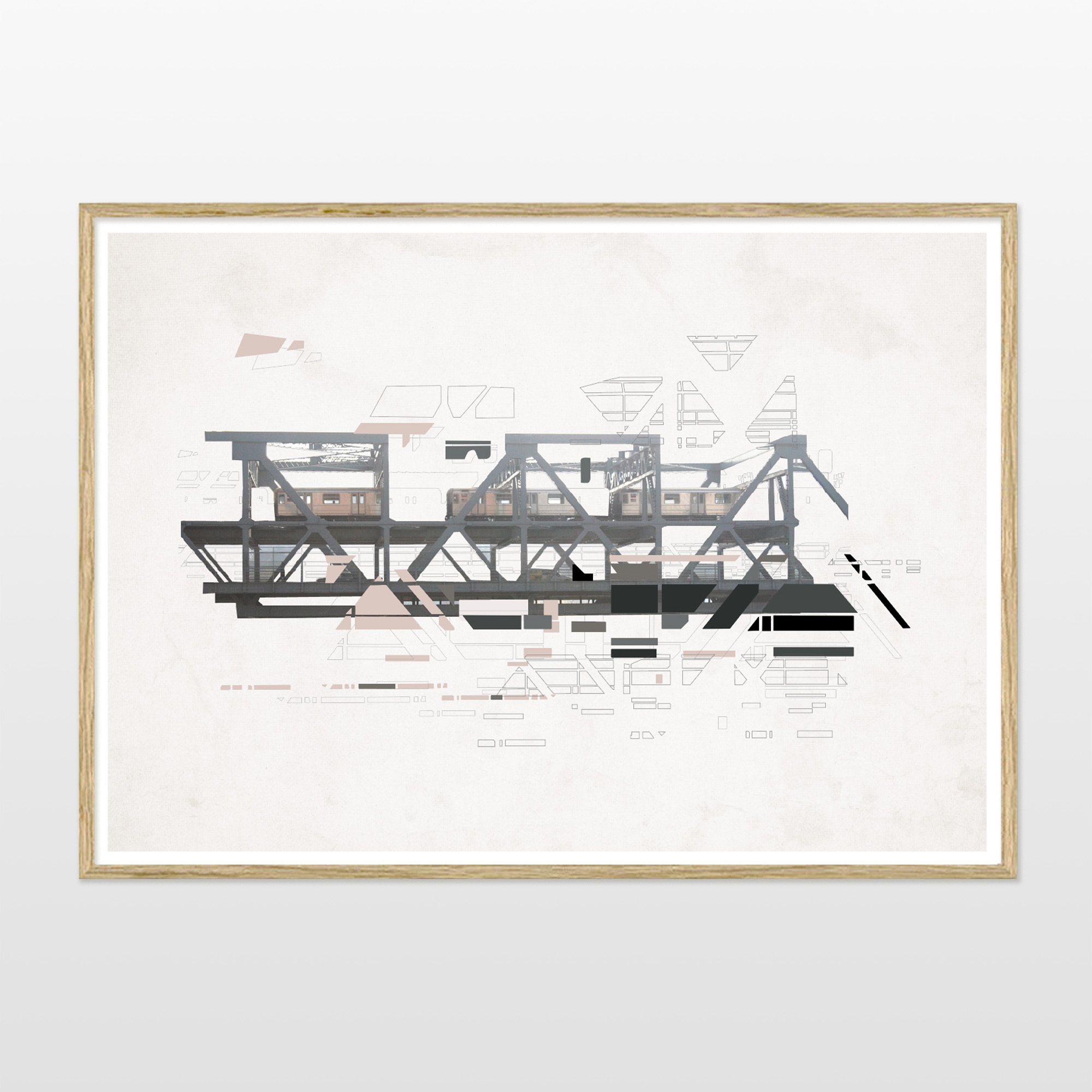 Bridge to the Bronx | Posters-prints, Photographs, New-media | Tina Louise Hunderup | Beauton Art Gallery posters-prints, photographs, new-media, aesthetic, geometric, graphical, minimalistic, still-life, architecture, movement, technology, transportation, beige, brown, grey, red, yellow, ink, paper, abstract-forms, architectural, beautiful, buildings, contemporary-art, copenhagen, danish, decorative, design, horizontal, interior, interior-design, nordic, Buy original high quality art. Paintings, drawings, limited edition prints & posters by talented artists.