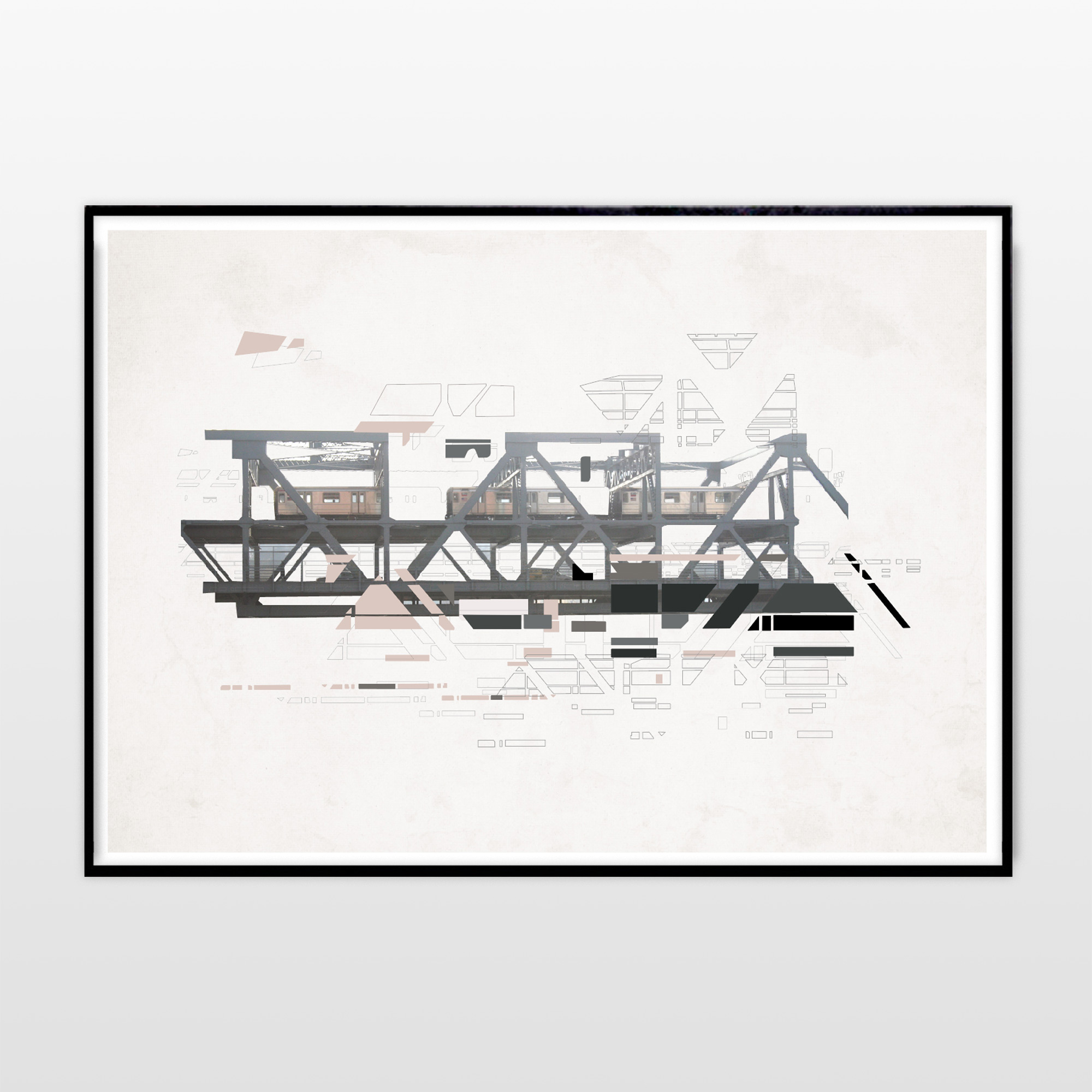 Bridge to the Bronx | Posters-prints, Photographs, New-media | Tina Louise Hunderup | Beauton Art Gallery posters-prints, photographs, new-media, aesthetic, geometric, graphical, minimalistic, still-life, architecture, movement, technology, transportation, beige, brown, grey, red, yellow, ink, paper, abstract-forms, architectural, beautiful, buildings, contemporary-art, copenhagen, danish, decorative, design, horizontal, interior, interior-design, nordic, Buy original high quality art. Paintings, drawings, limited edition prints & posters by talented artists.