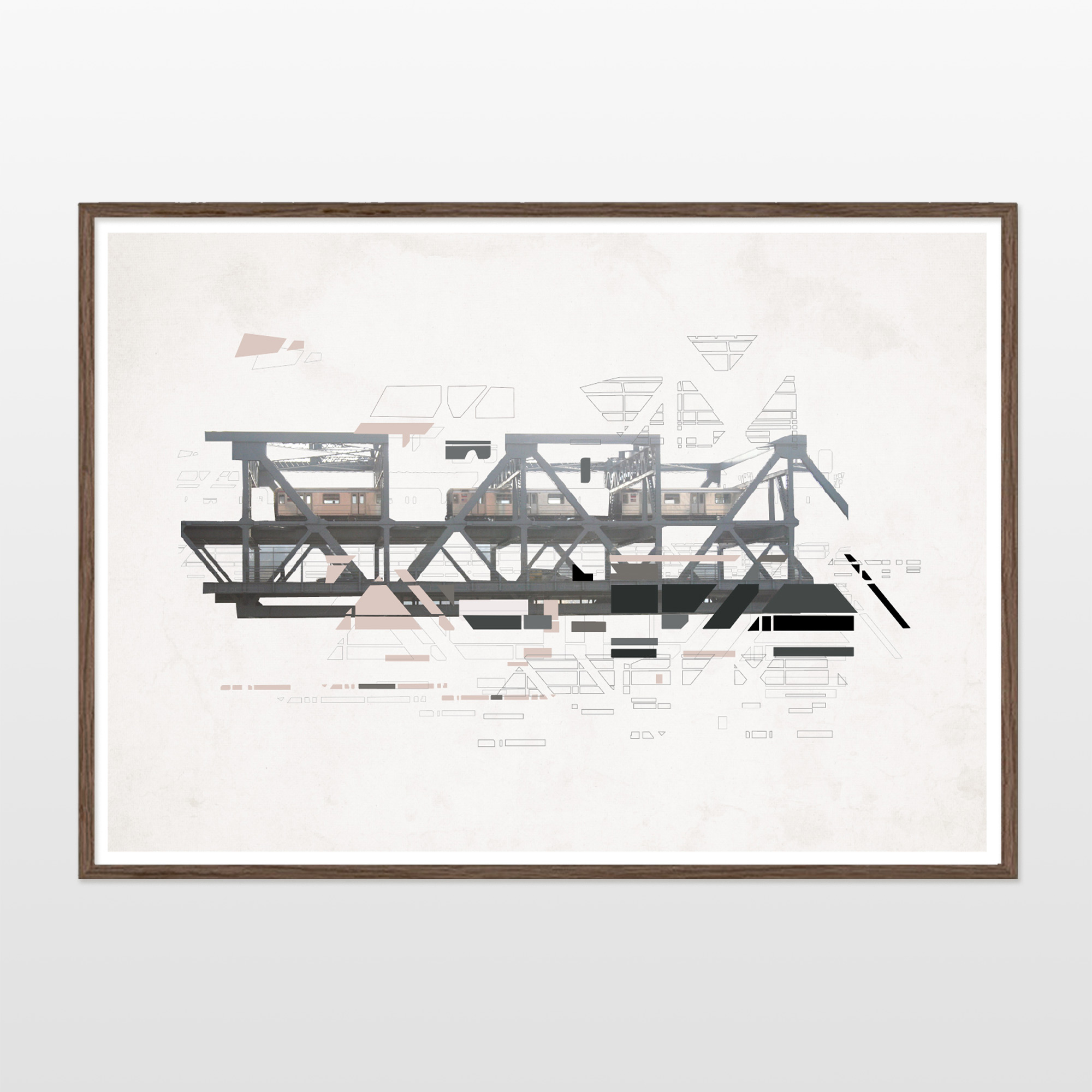 Bridge to the Bronx | Posters-prints, Photographs, New-media | Tina Louise Hunderup | Beauton Art Gallery posters-prints, photographs, new-media, aesthetic, geometric, graphical, minimalistic, still-life, architecture, movement, technology, transportation, beige, brown, grey, red, yellow, ink, paper, abstract-forms, architectural, beautiful, buildings, contemporary-art, copenhagen, danish, decorative, design, horizontal, interior, interior-design, nordic, Buy original high quality art. Paintings, drawings, limited edition prints & posters by talented artists.
