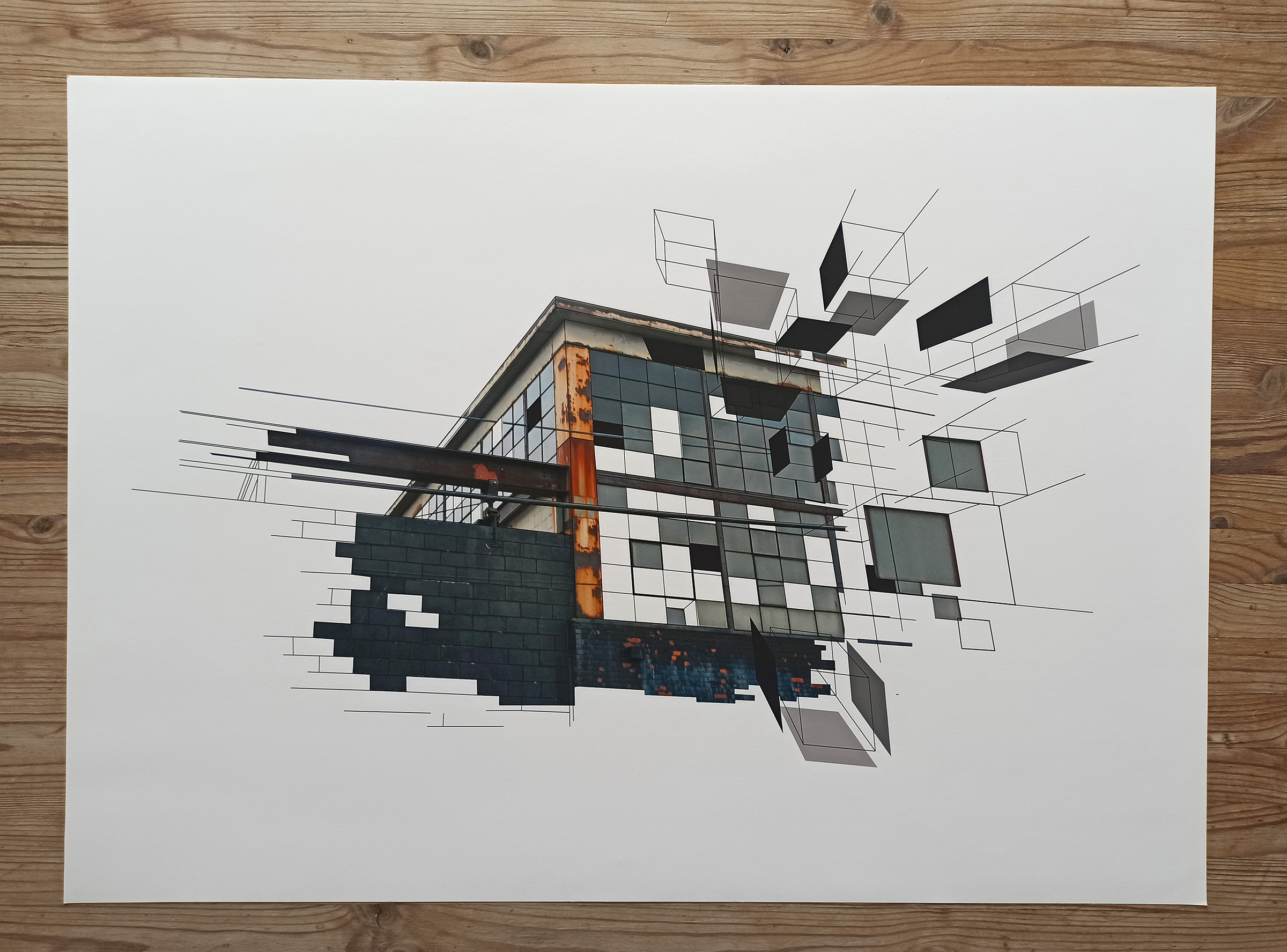 Windows | Posters-prints, Photographs, New-media | Tina Louise Hunderup | Beauton Art Gallery posters-prints, photographs, new-media, abstract, geometric, graphical, architecture, patterns, science, technology, brown, grey, ink, paper, abstract-forms, architectural, beautiful, buildings, conceptual, contemporary-art, danish, decorative, design, interior, interior-design, modern, modern-art, nordic, scandinavien, Buy original high quality art. Paintings, drawings, limited edition prints & posters by talented artists.