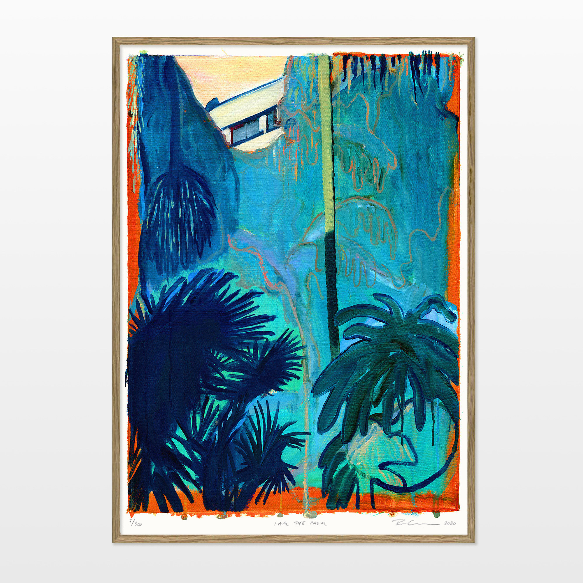 I am the palm | Posters-prints, Giclee-print | Rafael Guerrero Céspedes | Beauton Art Gallery posters-prints, giclee-print, aesthetic, colorful, figurative, illustrative, landscape, botany, nature, blue, orange, turquoise, ink, paper, beautiful, contemporary-art, copenhagen, danish, decorative, design, forest, interior, interior-design, modern, modern-art, nordic, plants, posters, scandinavien, Buy original high quality art. Paintings, drawings, limited edition prints & posters by talented artists.