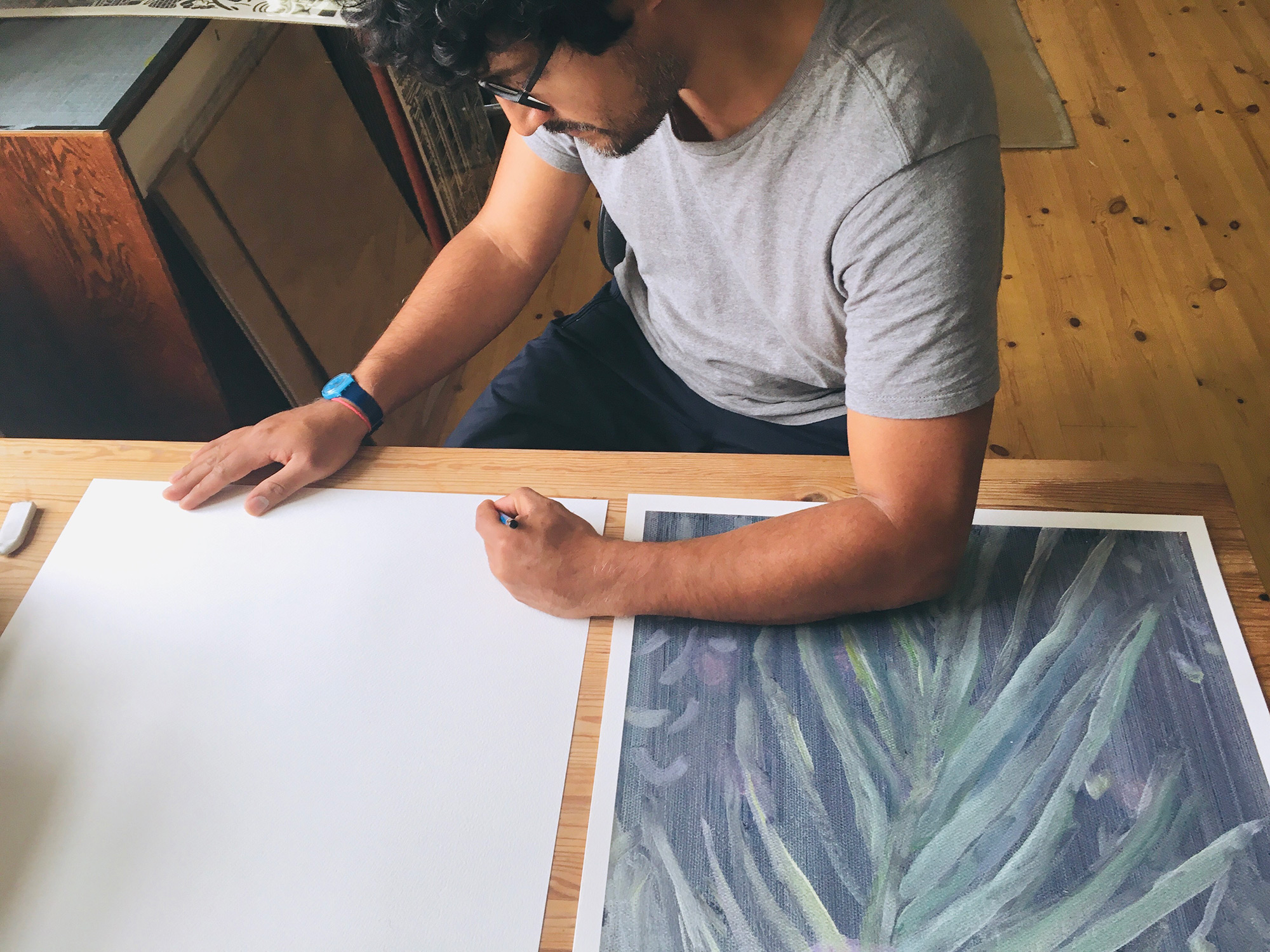 Nordic Refuge Edt. | Posters-prints, Giclee-print | Rafael Guerrero Céspedes | Beauton Art Gallery posters-prints, giclee-print, colorful, figurative, graphical, illustrative, botany, nature, blue, green, purple, turquoise, ink, contemporary-art, danish, decorative, design, flowers, forest, interior, interior-design, modern, modern-art, nordic, plants, scandinavien, Buy original high quality art. Paintings, drawings, limited edition prints & posters by talented artists.