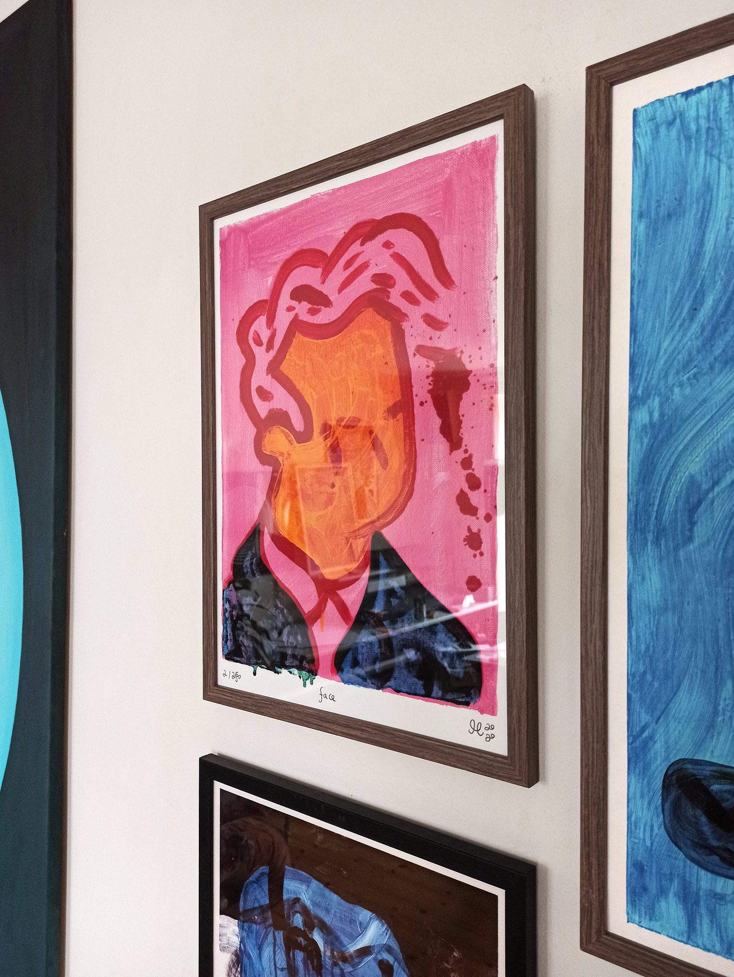 posters-prints, giclee-print, colorful, figurative, illustrative, pop, people, blue, pink, yellow, ink, paper, contemporary-art, danish, decorative, design, faces, interior, interior-design, modern, modern-art, nordic, posters, prints, scandinavien, Buy original high quality art. Paintings, drawings, limited edition prints & posters by talented artists.