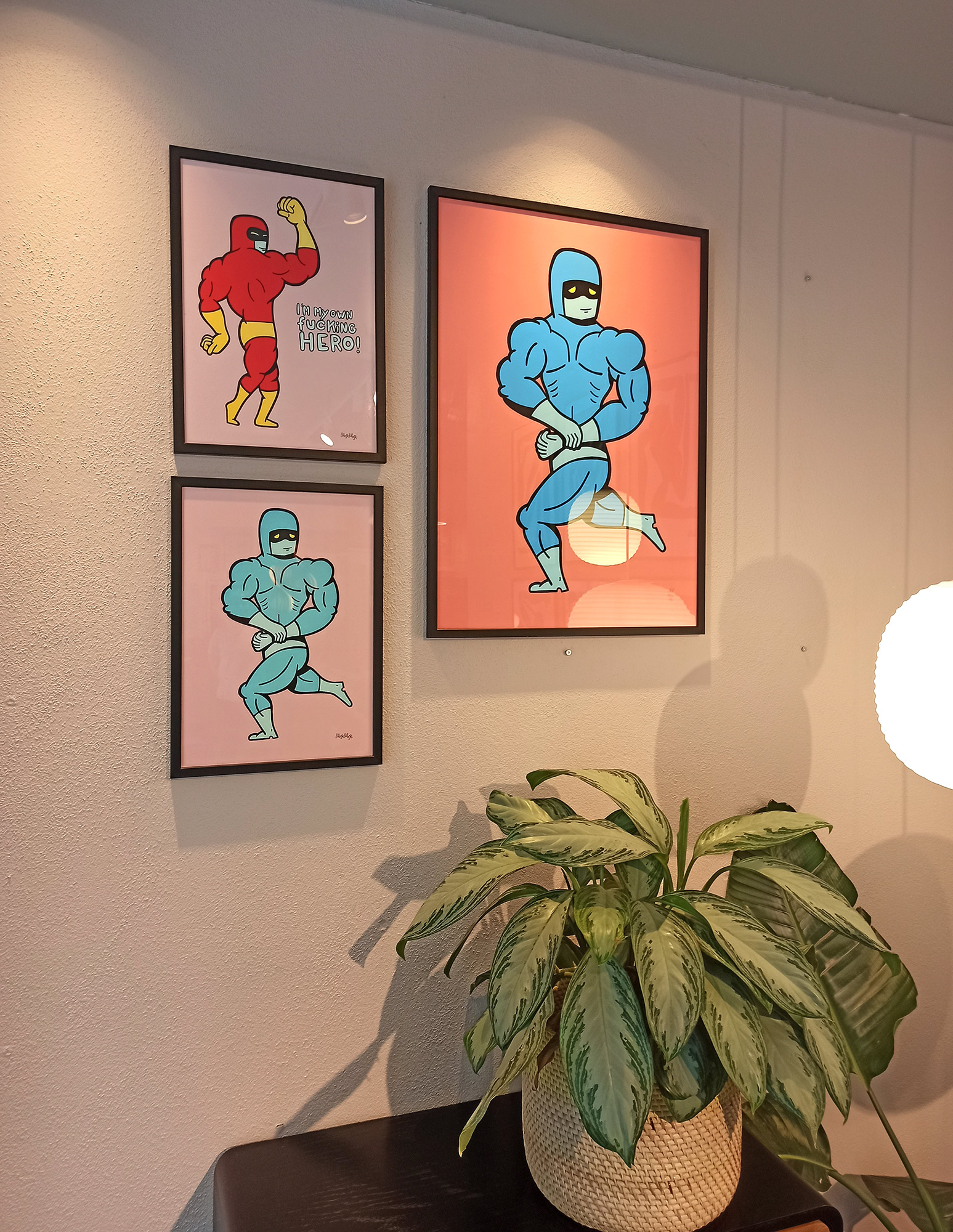 posters-prints, giclee-print, family-friendly, illustrative, pop, bodies, humor, blue, red, ink, amusing, boys, contemporary-art, cute, danish, decorative, design, interior, interior-design, modern, modern-art, nordic, scandinavien, Buy original high quality art. Paintings, drawings, limited edition prints & posters by talented artists.