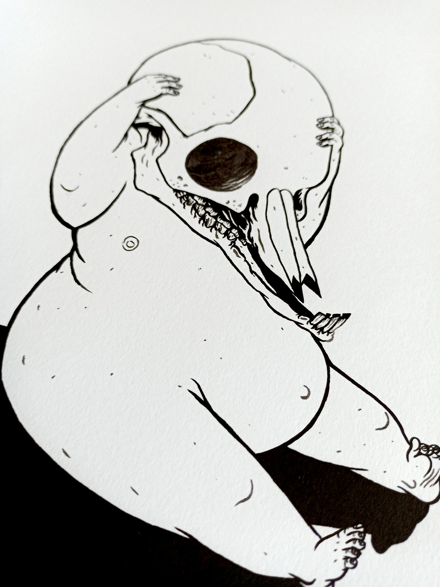 posters-prints, giclee-print, illustrative, monochrome, bodies, cartoons, children, humor, people, black, white, ink, paper, amusing, black-and-white, contemporary-art, danish, decorative, design, faces, modern, modern-art, nordic, scandinavien, sketch, Buy original high quality art. Paintings, drawings, limited edition prints & posters by talented artists.