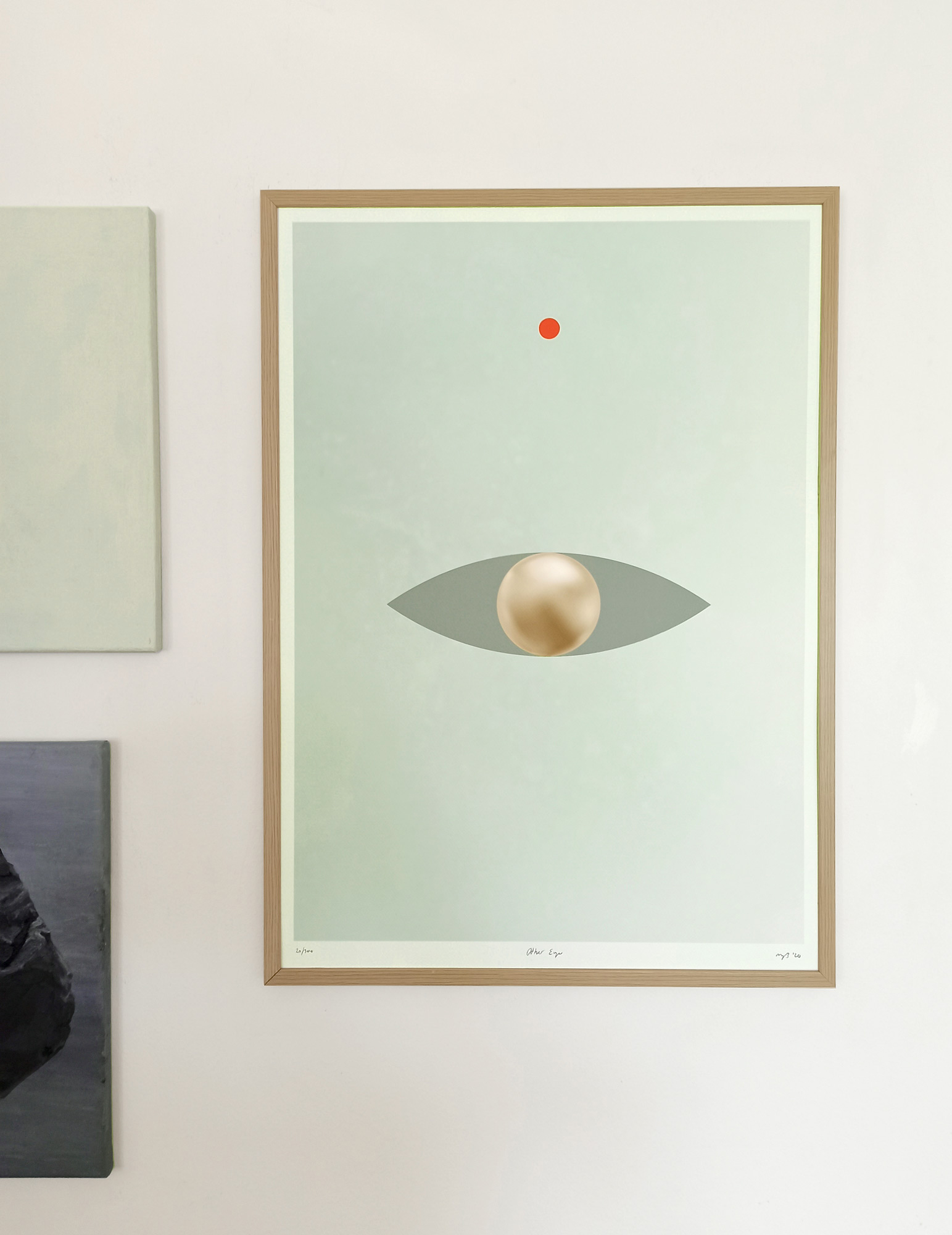 Other Eye | Posters-prints, Giclee-print | Rose Marie Brøgger | Beauton Art Gallery posters-prints, giclee-print, abstract, aesthetic, graphical, minimalistic, moods, nature, patterns, religion, blue, green, turquoise, ink, paper, abstract-forms, atmosphere, beautiful, bright, conceptual, contemporary-art, copenhagen, danish, decorative, design, digital, fantasy, icons, interior, interior-design, modern, modern-art, outer-space, pretty, Buy original high quality art. Paintings, drawings, limited edition prints & posters by talented artists.