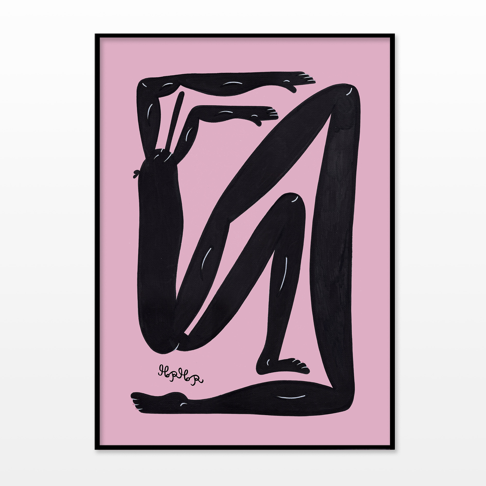 posters-prints, giclee-print, colorful, family-friendly, geometric, illustrative, pop, bodies, cartoons, movement, people, black, pink, ink, paper, amusing, danish, decorative, design, interior, interior-design, modern, modern-art, nordic, posters, prints, scandinavien, Buy original high quality art. Paintings, drawings, limited edition prints & posters by talented artists.