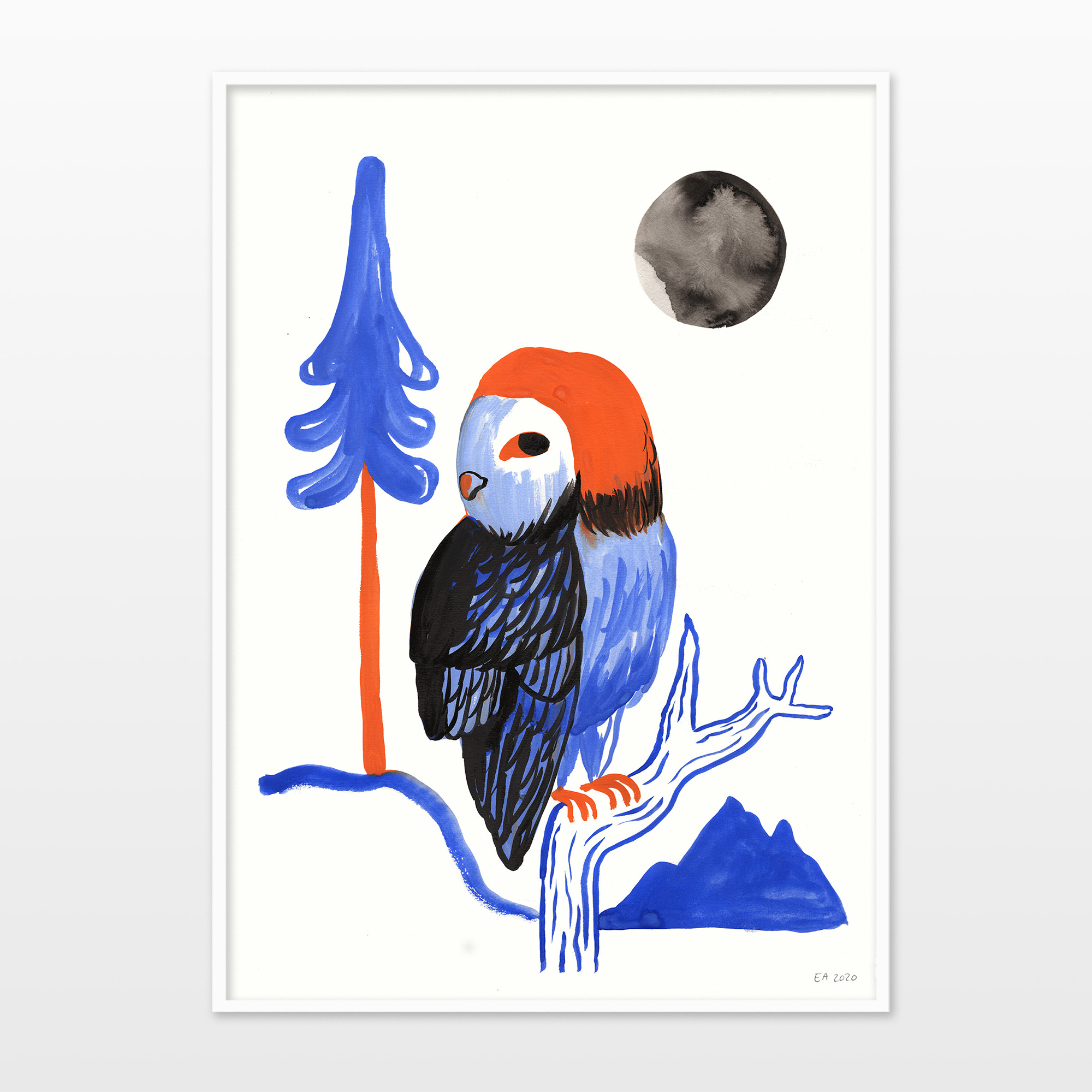 gouache-painting, watercolor-paintings, colorful, family-friendly, graphical, illustrative, landscape, pop, animals, botany, nature, wildlife, black, blue, red, gouache, ink, paper, beautiful, contemporary-art, danish, design, forest, interior, interior-design, modern, modern-art, mountains, naturalism, nordic, posters, pretty, scandinavien, Buy original high quality art. Paintings, drawings, limited edition prints & posters by talented artists.
