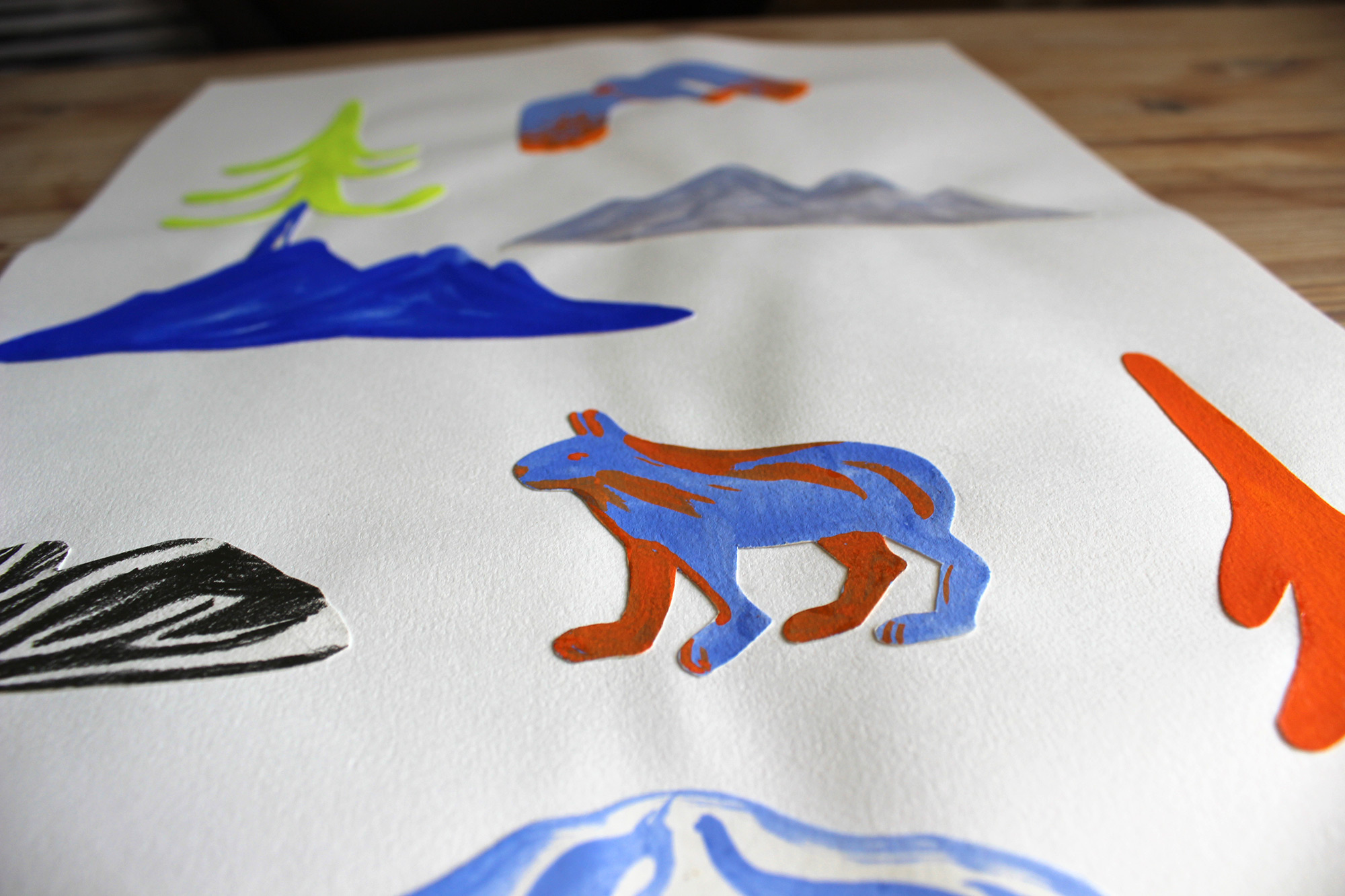 Bird eye or feet on the ground | Gouache-painting | Emilie Aastrup | Beauton Art Gallery gouache-painting, colorful, figurative, illustrative, landscape, minimalistic, animals, botany, nature, sky, wildlife, blue, green, grey, orange, gouache, ink, paper, beautiful, birds, danish, design, forest, interior, interior-design, modern, modern-art, mountains, nordic, posters, prints, scandinavien, Buy original high quality art. Paintings, drawings, limited edition prints & posters by talented artists.