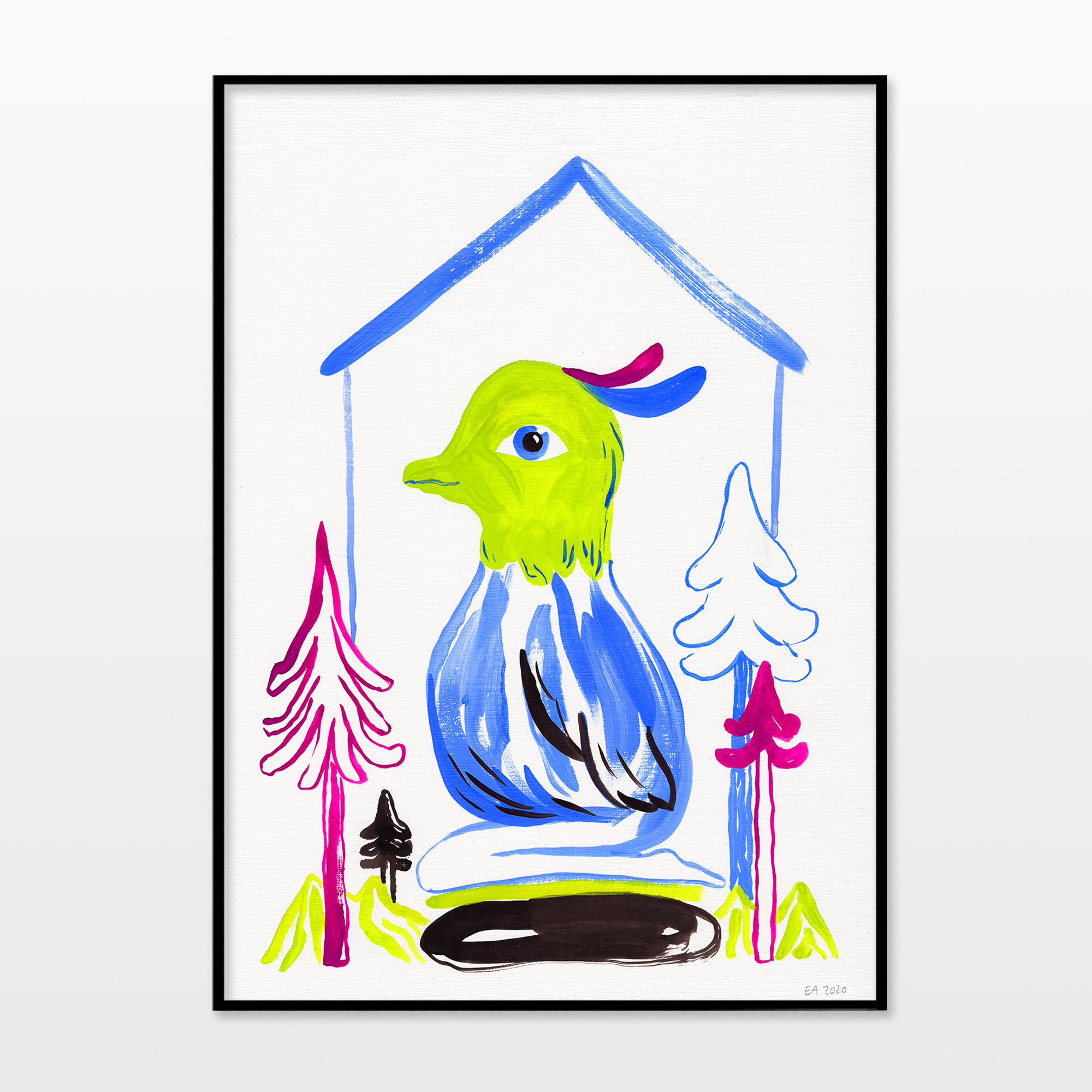 drawings, watercolor-paintings, collages, colorful, family-friendly, figurative, illustrative, minimalistic, animals, botany, nature, wildlife, blue, green, violet, ink, paper, watercolor, birds, contemporary-art, cute, danish, decorative, design, interior, interior-design, modern, nordic, plants, prints, scandinavien, Buy original high quality art. Paintings, drawings, limited edition prints & posters by talented artists.