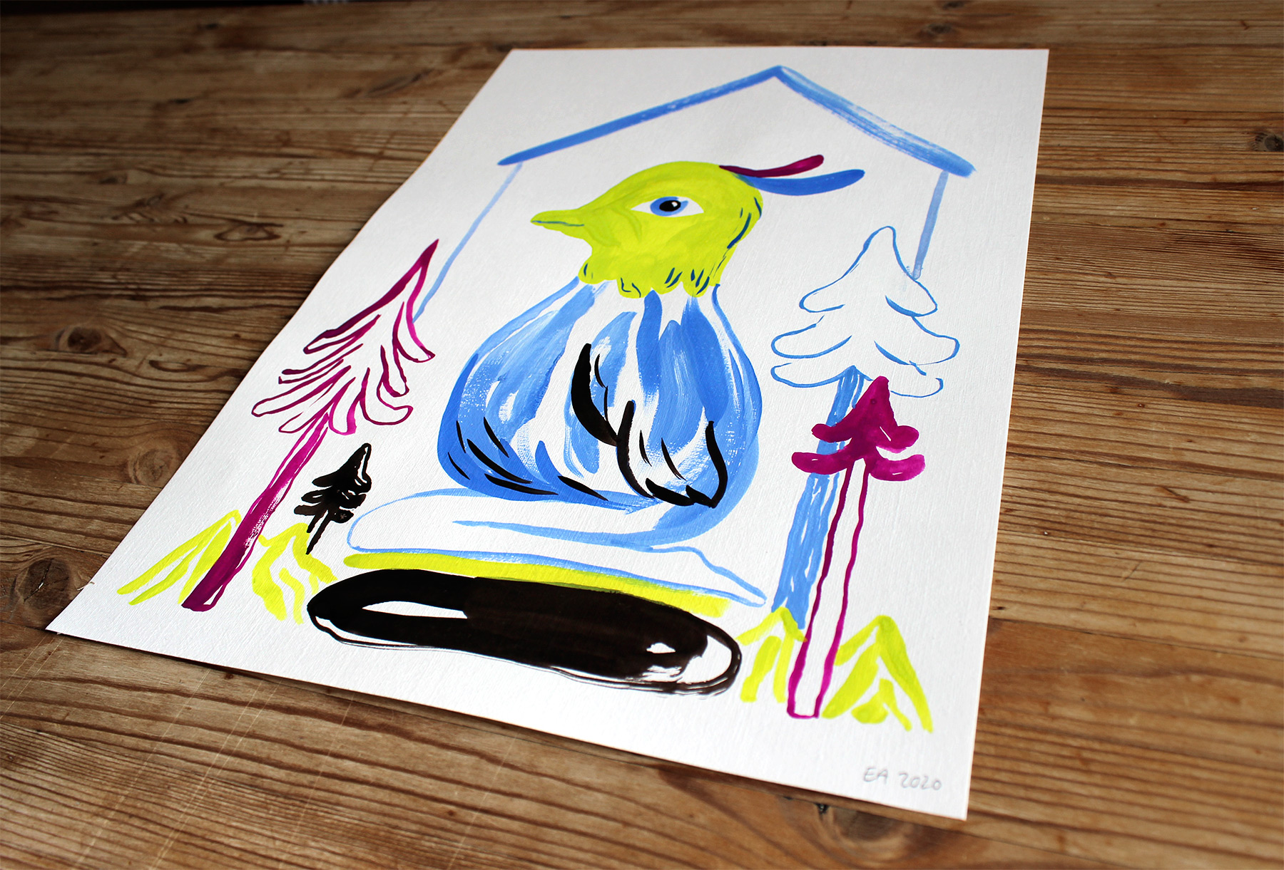 drawings, watercolor-paintings, collages, colorful, family-friendly, figurative, illustrative, minimalistic, animals, botany, nature, wildlife, blue, green, violet, ink, paper, watercolor, birds, contemporary-art, cute, danish, decorative, design, interior, interior-design, modern, nordic, plants, prints, scandinavien, Buy original high quality art. Paintings, drawings, limited edition prints & posters by talented artists.