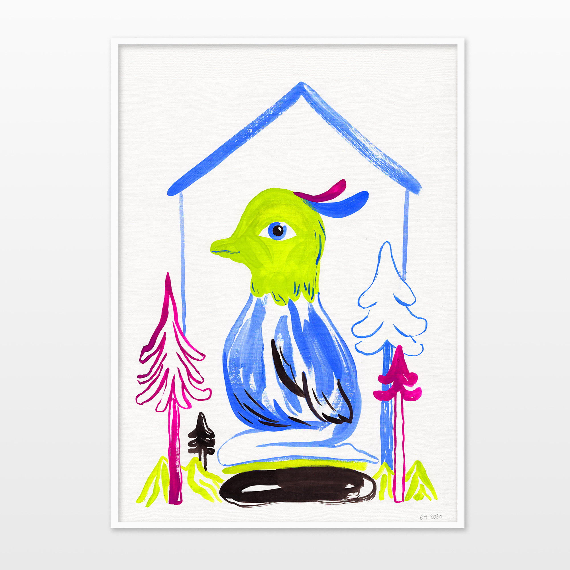 drawings, watercolor-paintings, collages, colorful, family-friendly, figurative, illustrative, minimalistic, animals, botany, nature, wildlife, blue, green, violet, ink, paper, watercolor, birds, contemporary-art, cute, danish, decorative, design, interior, interior-design, modern, nordic, plants, prints, scandinavien, Buy original high quality art. Paintings, drawings, limited edition prints & posters by talented artists.