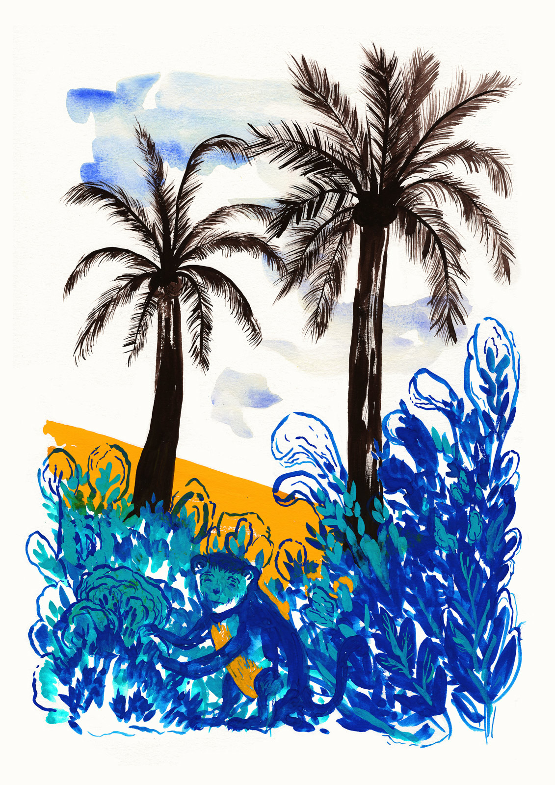 posters-prints, giclee-print, colorful, family-friendly, figurative, graphical, illustrative, landscape, animals, botany, cartoons, children, sky, wildlife, blue, orange, turquoise, ink, paper, amusing, beautiful, danish, decorative, design, interior, interior-design, modern, modern-art, nordic, scandinavien, Buy original high quality art. Paintings, drawings, limited edition prints & posters by talented artists.