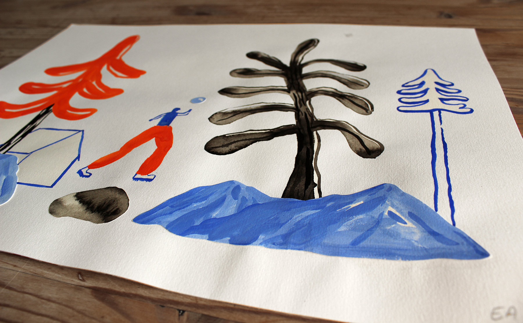 drawings, watercolor-paintings, collages, aesthetic, colorful, family-friendly, graphical, illustrative, minimalistic, botany, cartoons, nature, people, black, blue, red, acrylic, paper, watercolor, beautiful, danish, decorative, design, forest, interior, interior-design, modern, modern-art, nordic, posters, pretty, scandinavien, trees, Buy original high quality art. Paintings, drawings, limited edition prints & posters by talented artists.