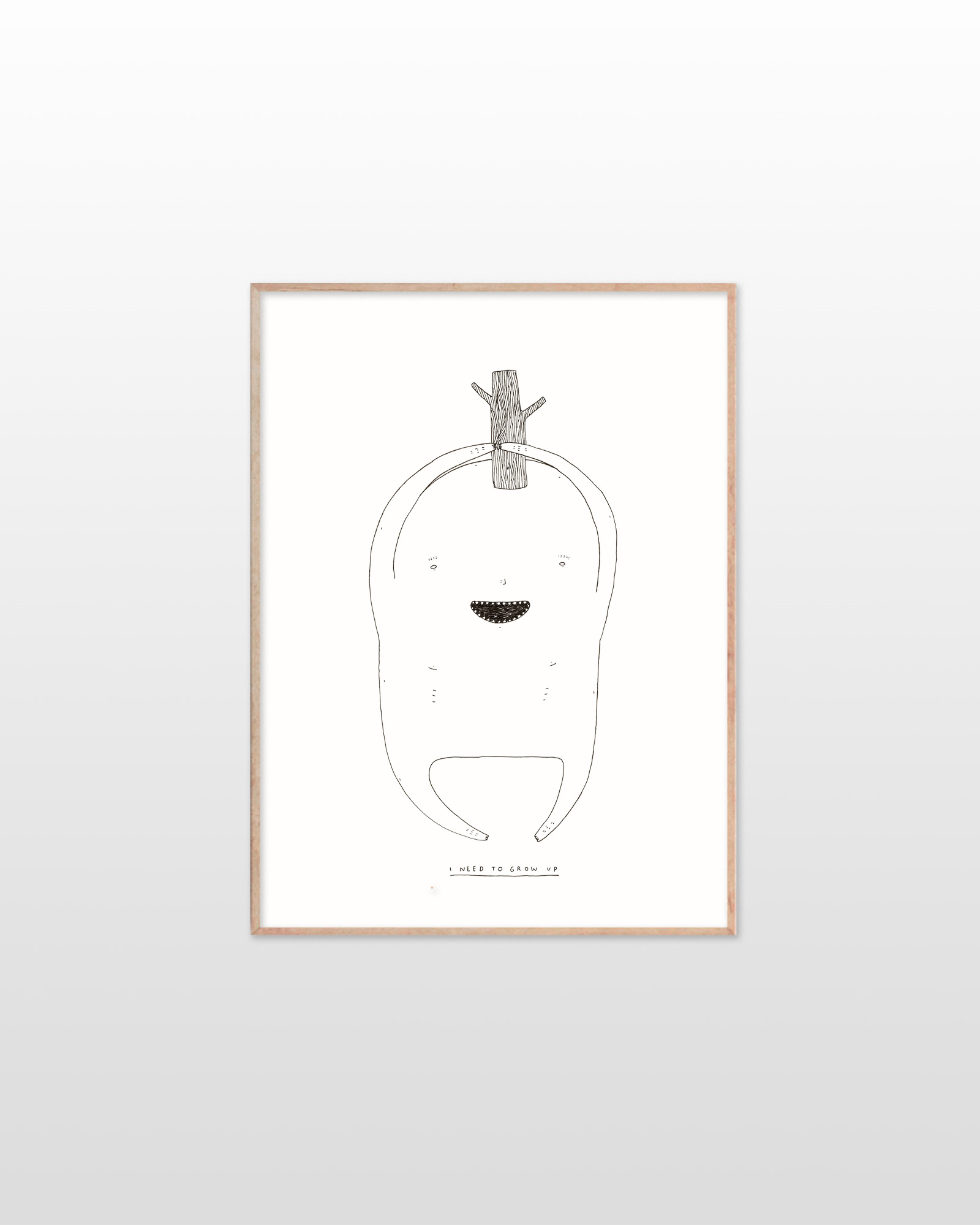 I need to grow up | Posters-prints, Giclee-print | My Buemann | Beauton Art Gallery posters-prints, giclee-print, family-friendly, graphical, monochrome, pop, botany, cartoons, humor, black, white, ink, paper, amusing, black-and-white, contemporary-art, copenhagen, cute, danish, design, interior, interior-design, modern, modern-art, nordic, posters, scandinavien, street-art, Buy original high quality art. Paintings, drawings, limited edition prints & posters by talented artists.