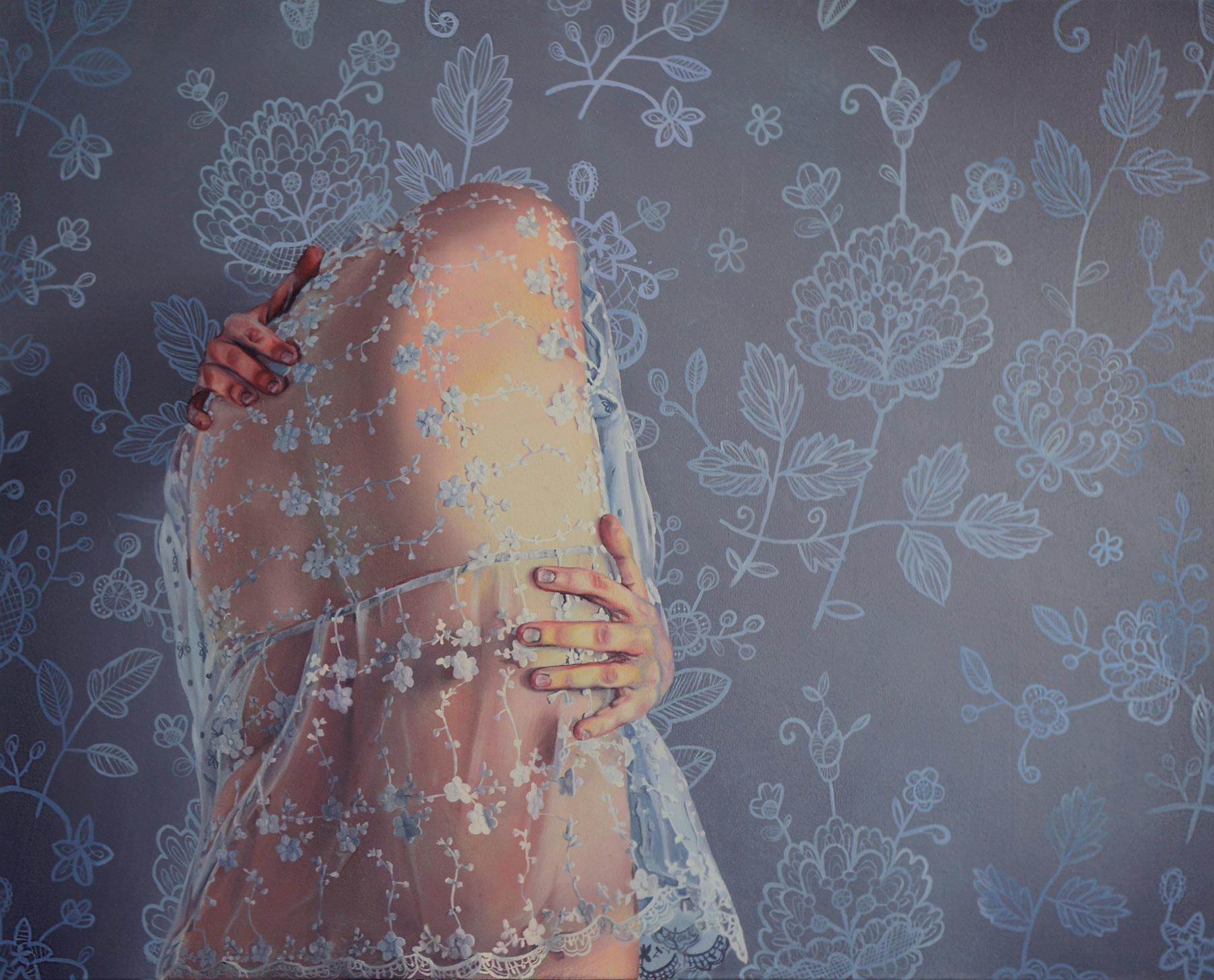 Act of Pattern, Embrace | Paintings | Aleksandra Kalisz | Beauton Art Gallery paintings, aesthetic, colorful, figurative, geometric, architecture, bodies, patterns, sexuality, beige, blue, grey, silver, cotton-canvas, oil, architectural, nudity, vivid, Buy original high quality art. Paintings, drawings, limited edition prints & posters by talented artists.