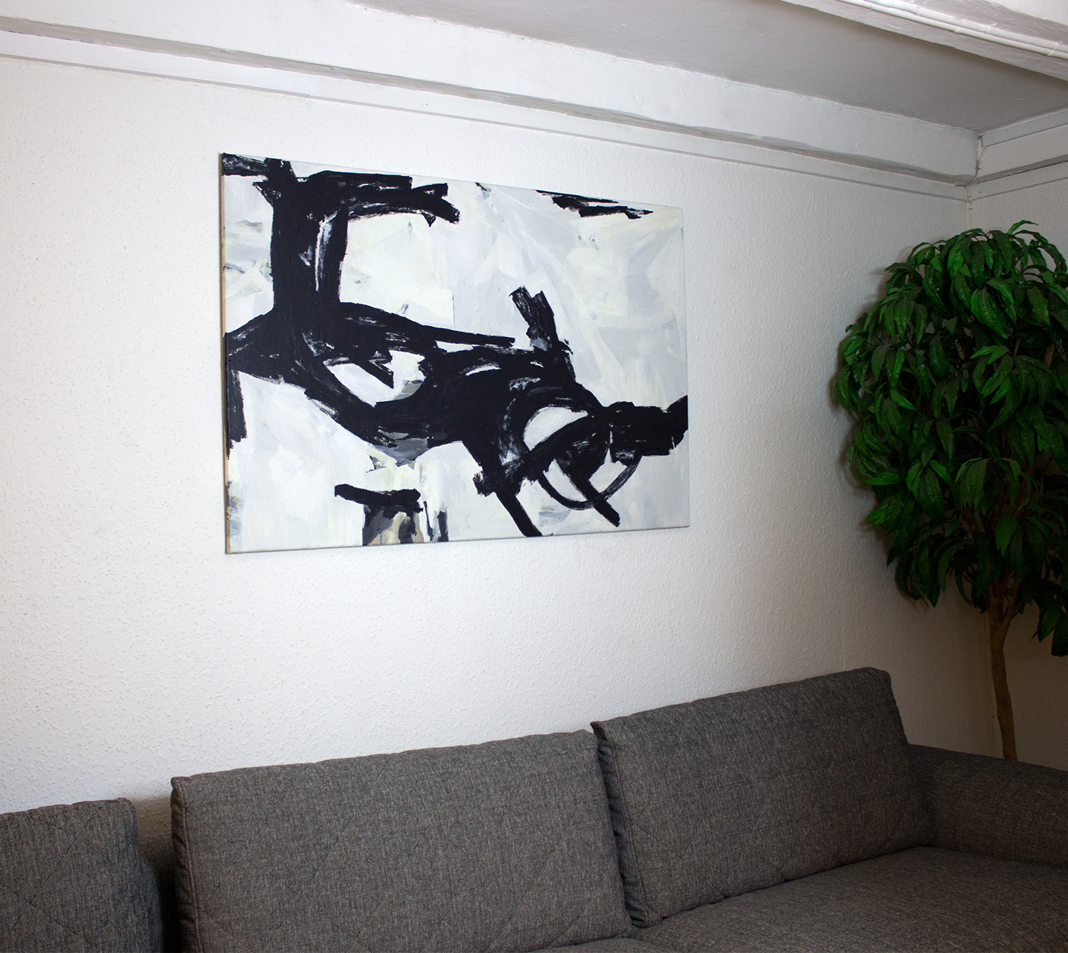 Black Noise | Paintings | Rose Marie Brøgger | Beauton Art Gallery paintings, abstract, aesthetic, monochrome, movement, black, grey, white, acrylic, cotton-canvas, abstract-forms, beautiful, black-and-white, copenhagen, danish, decorative, interior, interior-design, nordic, scandinavien, Buy original high quality art. Paintings, drawings, limited edition prints & posters by talented artists.