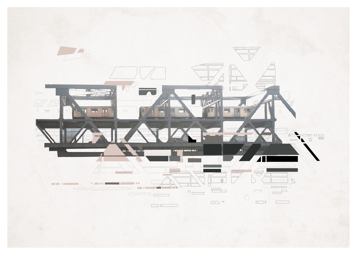 Bridge to the Bronx | Posters-prints, Photographs, New-media | Tina Louise Hunderup | Beauton Art Gallery posters-prints, photographs, new-media, aesthetic, geometric, graphical, minimalistic, still-life, architecture, movement, technology, transportation, beige, brown, grey, red, yellow, ink, paper, abstract-forms, architectural, beautiful, buildings, contemporary-art, copenhagen, danish, decorative, design, horizontal, interior, interior-design, nordic, Buy original high quality art. Paintings, drawings, limited edition prints & posters by talented artists.