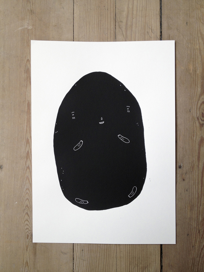 HAPPY SPOTFRAGMENTS. Silk screen print. 1 of 50. Numbered and signed. Part of the series "If only life was simple" art online, art online, talented artists, online art, beautiful illustrations and drawings, art prints, interior design inspiration