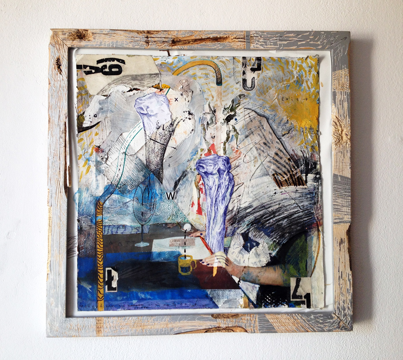 Man drinking, abstract patterns, art drawings in art galleries