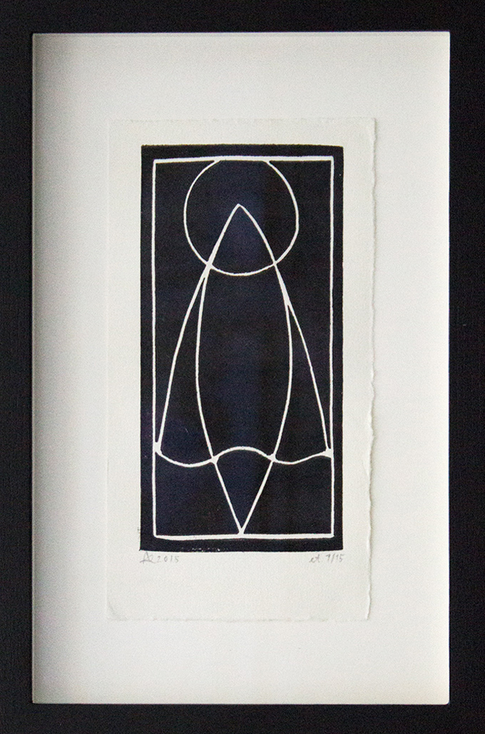 strong and expressive linocut, talented young artist, online art gallery