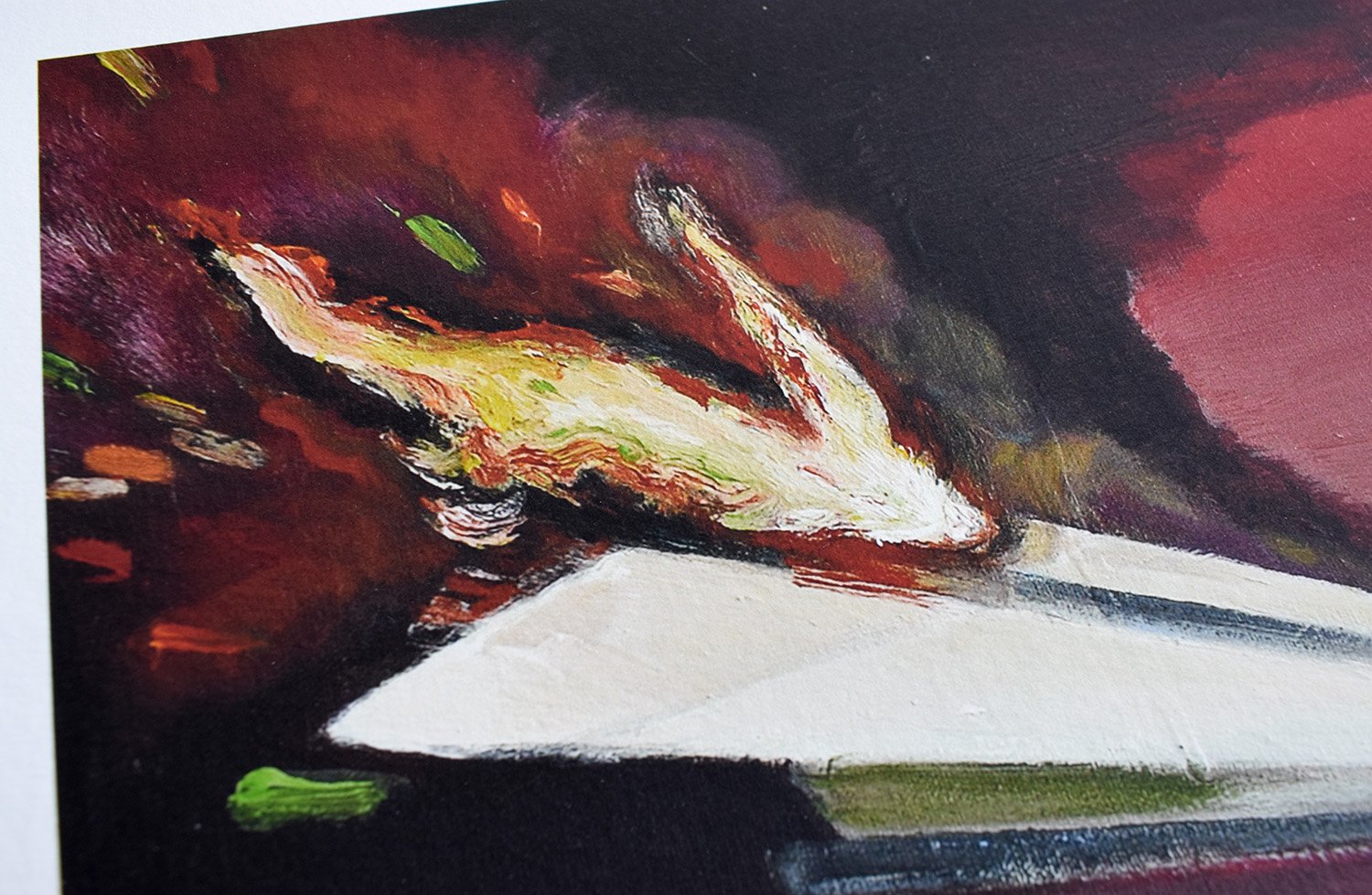 Airplane 2 The supper -  limited edition fine art print by marck fink paper plane sun red black fire