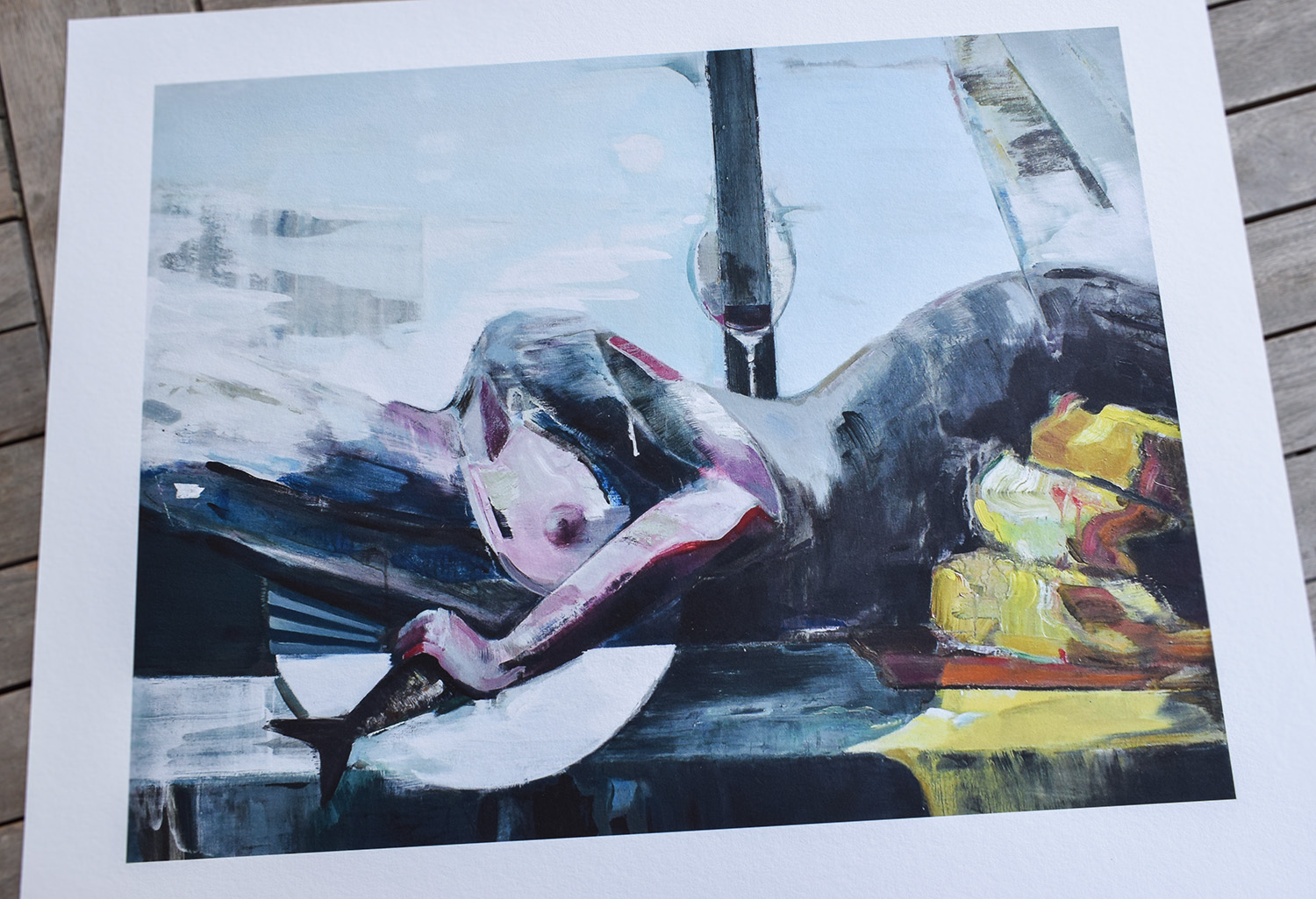 The supper -  limited edition fine art print by marck fink horse woman graphics ocean sea 