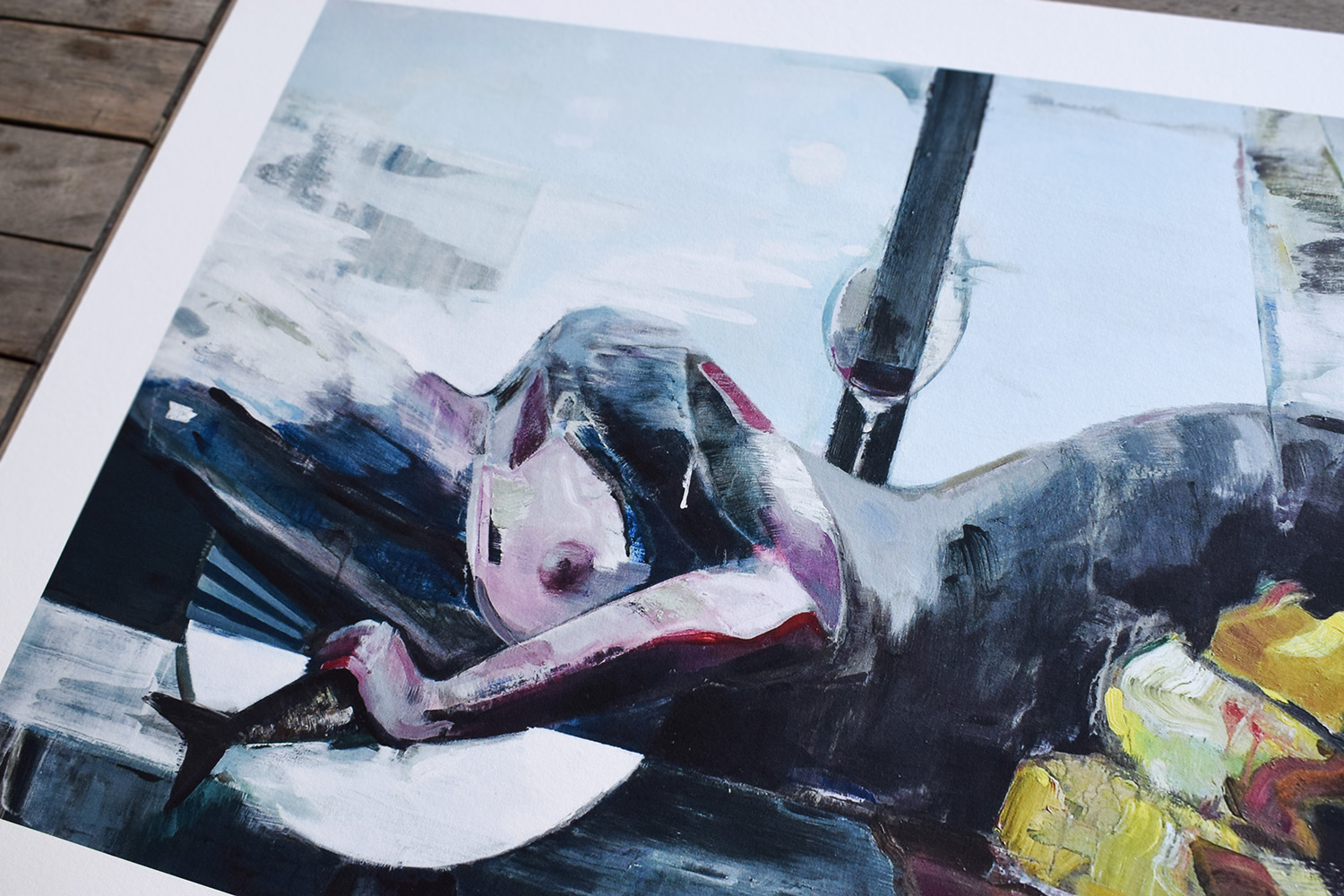 The supper -  limited edition fine art print by marck fink horse woman graphics ocean sea 